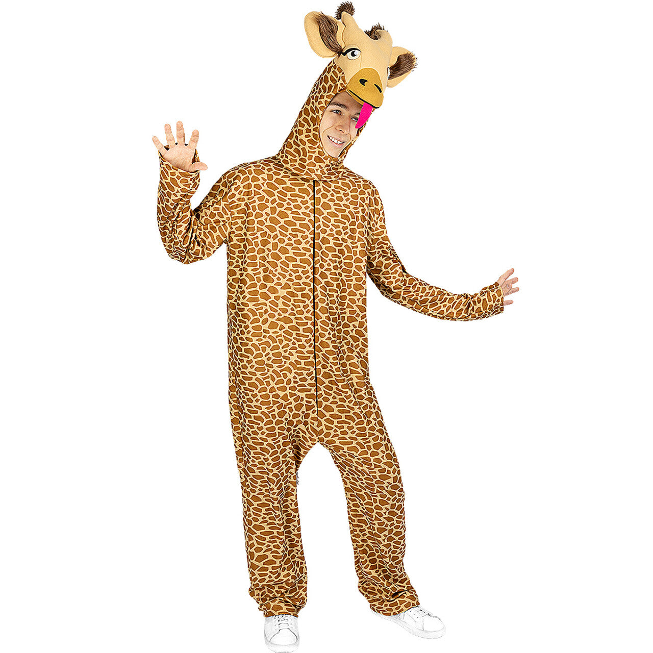 Op deze afbeelding zie je een Kostuums, van het merk Funidelia. Mega Relaxte Giraffe Onesie Kostuum