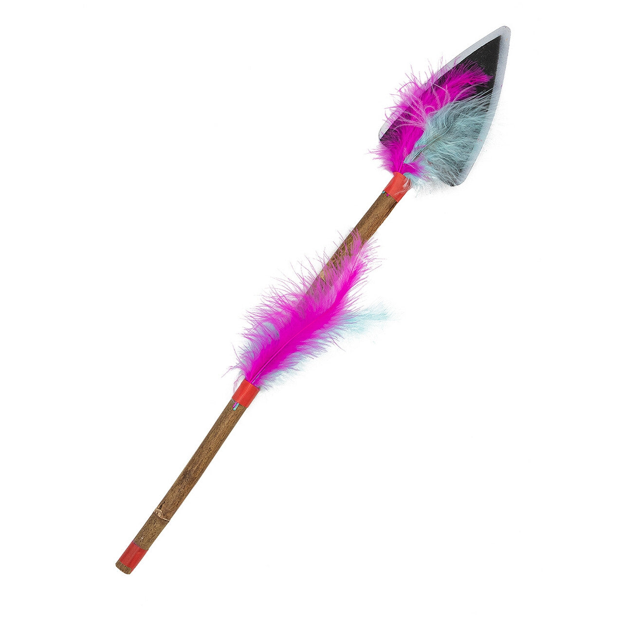 Op deze afbeelding zie je een Accessoires, van het merk Funidelia. Indianen Speer Met Roze En Blauwe Veren