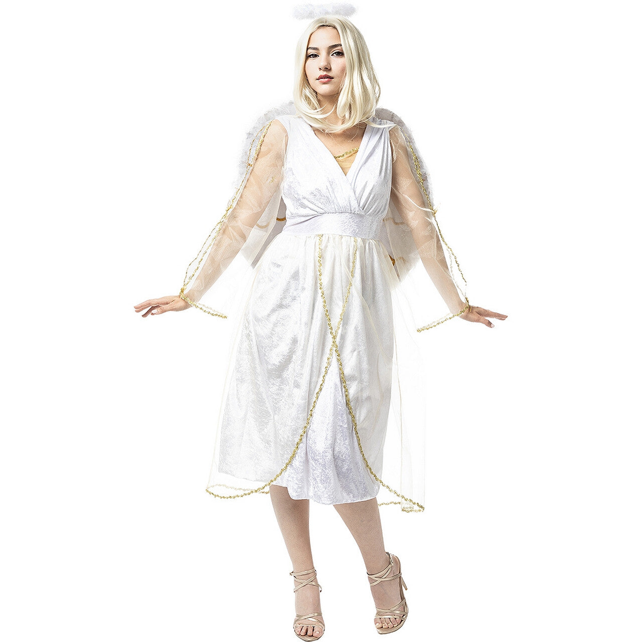 Op deze afbeelding zie je een Kostuums, van het merk Funidelia. Deluxe Hemelachtige Engel Angelina Vrouw Kostuum