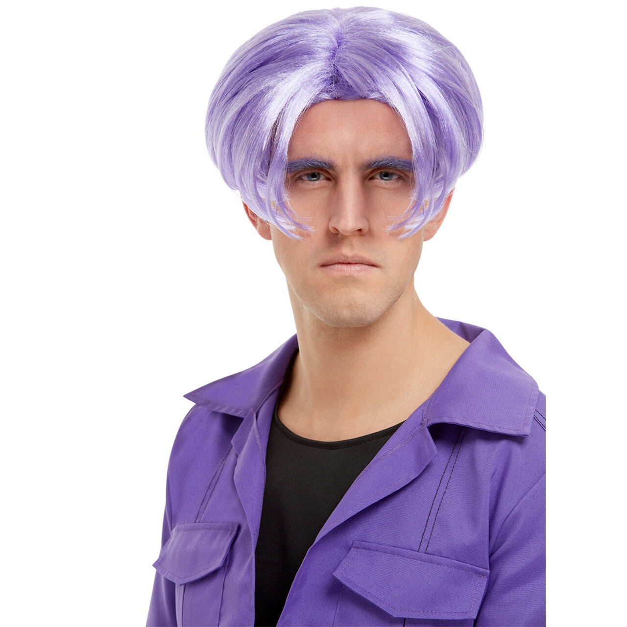 Op deze afbeelding zie je een Accessoires, van het merk Funidelia. Paarse Hippe Pruik Trunks Dragon Ball