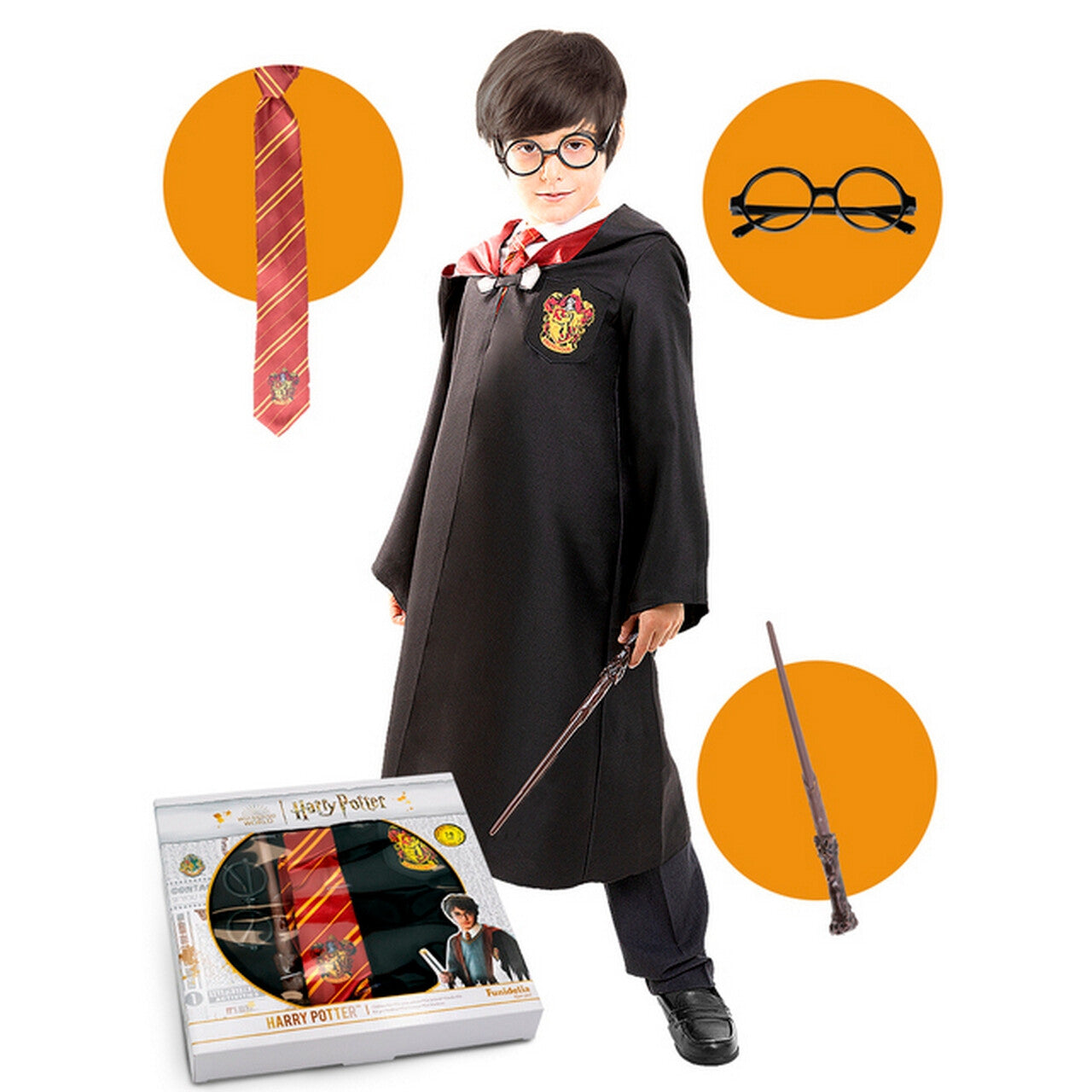 Op deze afbeelding zie je een Kostuums, van het merk Funidelia. Harry Potter™ Set Kind Kind Kostuum