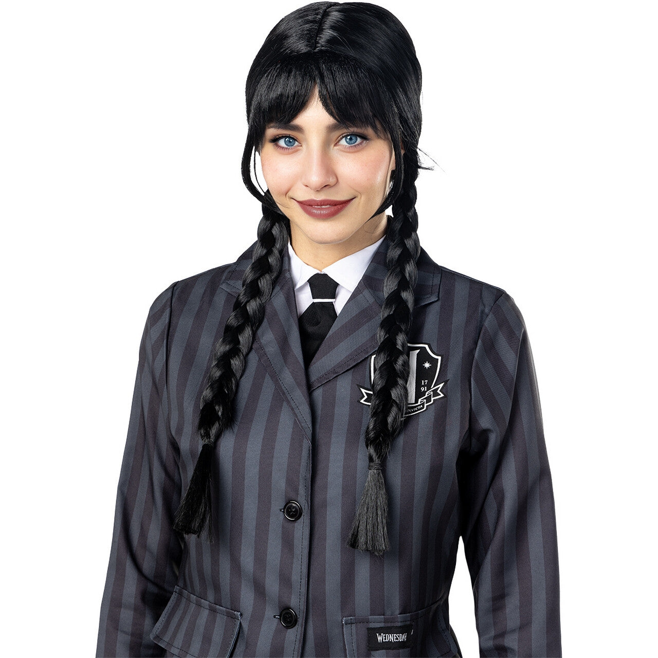 Op deze afbeelding zie je een Accessoires, van het merk Funidelia. Wednesday™ Wig - Official Netflix™