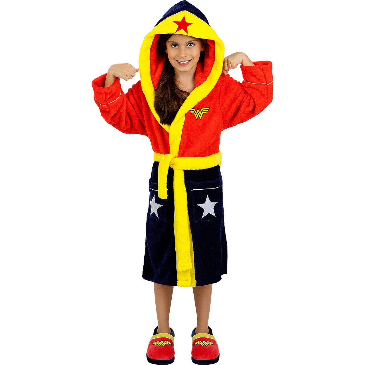 Op deze afbeelding zie je een Kostuums, van het merk Funidelia. Warme Wonder Woman Badjas Kind Kind Kostuum