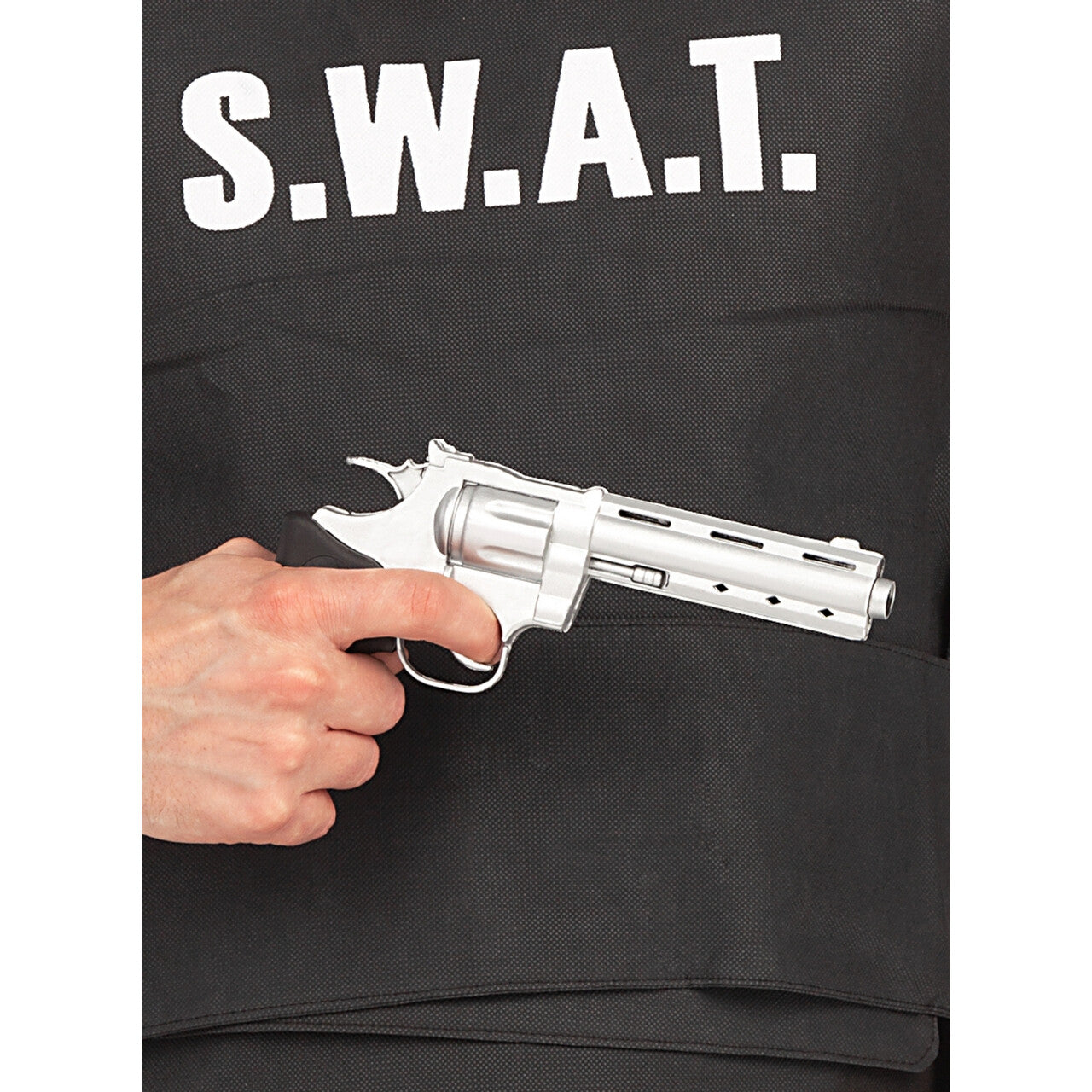 Op deze afbeelding zie je een Accessoires, van het merk Funidelia. Politie Pistool Zilver