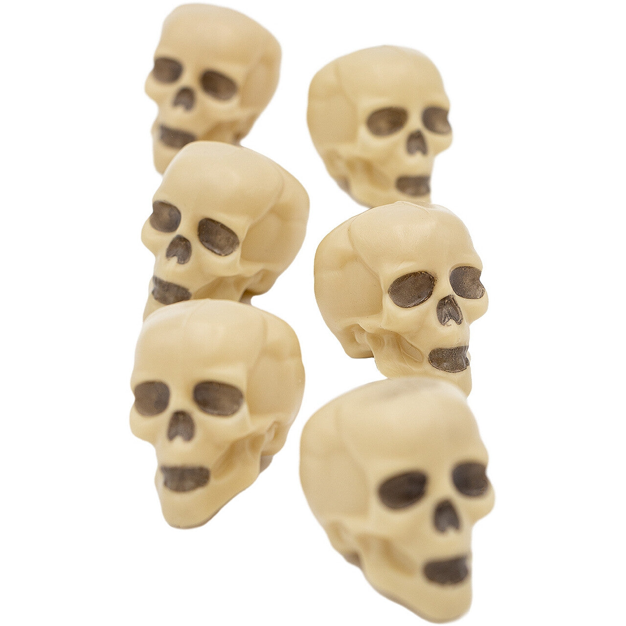 Op deze afbeelding zie je een Decoratie, van het merk Funidelia. Set Van 6 Halloween Schedels 5 Cm