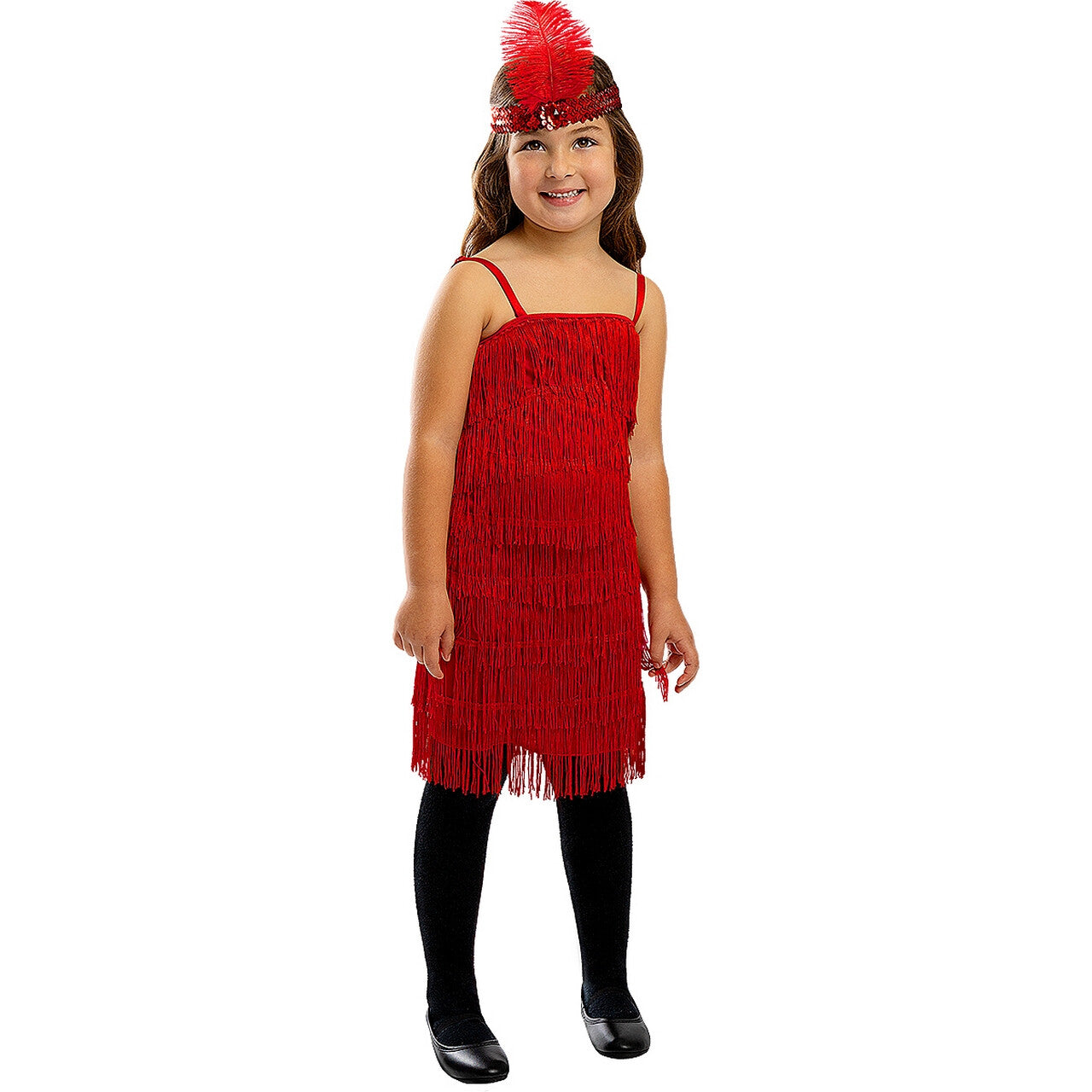 Op deze afbeelding zie je een Kostuums, van het merk Funidelia. Spetter Rode Flapper Jurk Meisje