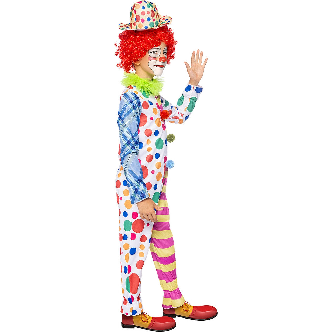 Op deze afbeelding zie je een Kostuums, van het merk Funidelia. De Lachers Op Zijn Hand Clown Kind Kostuum