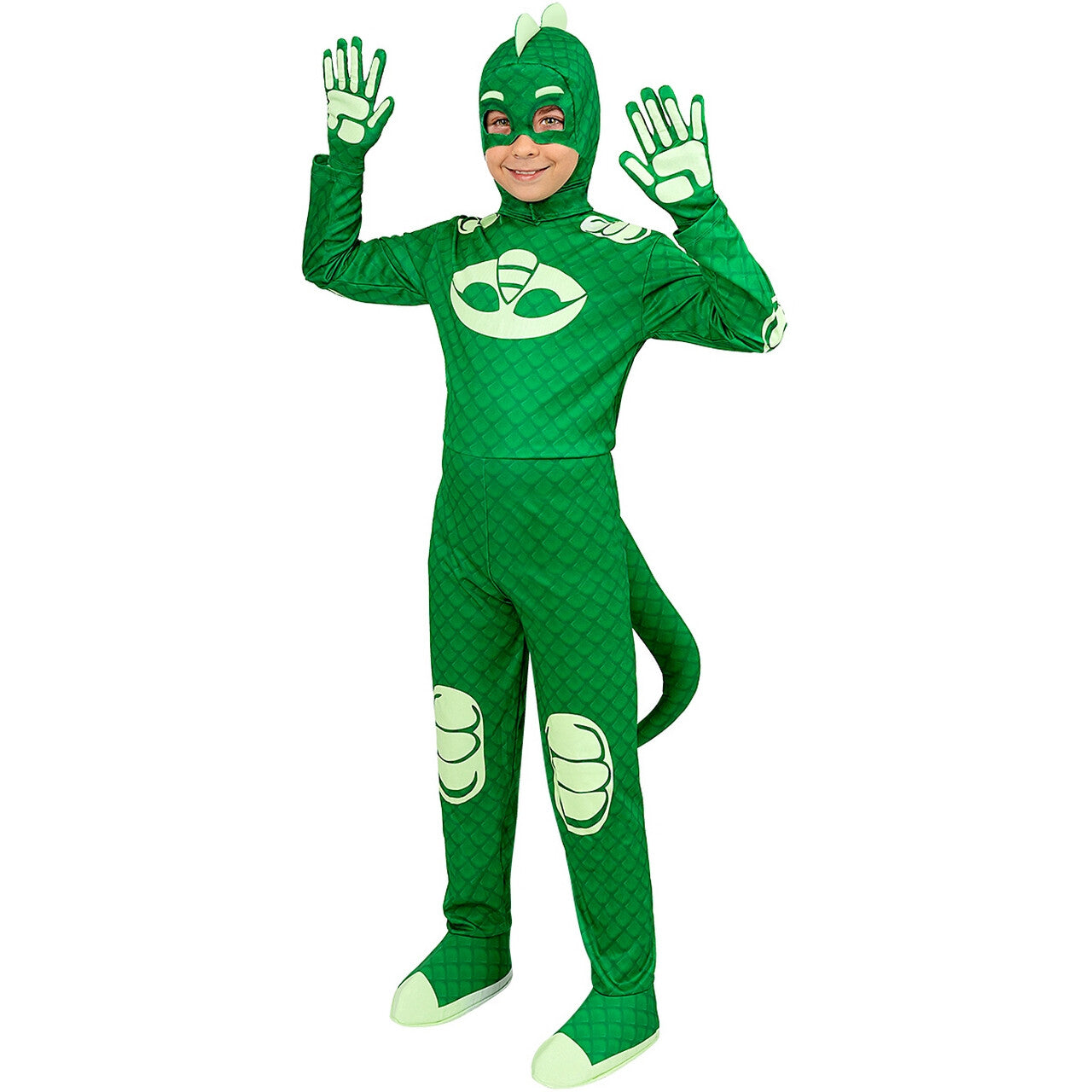 Op deze afbeelding zie je een Kostuums, van het merk Funidelia. Deluxe Gekko Pj Masks™ Kind Jongen Kostuum