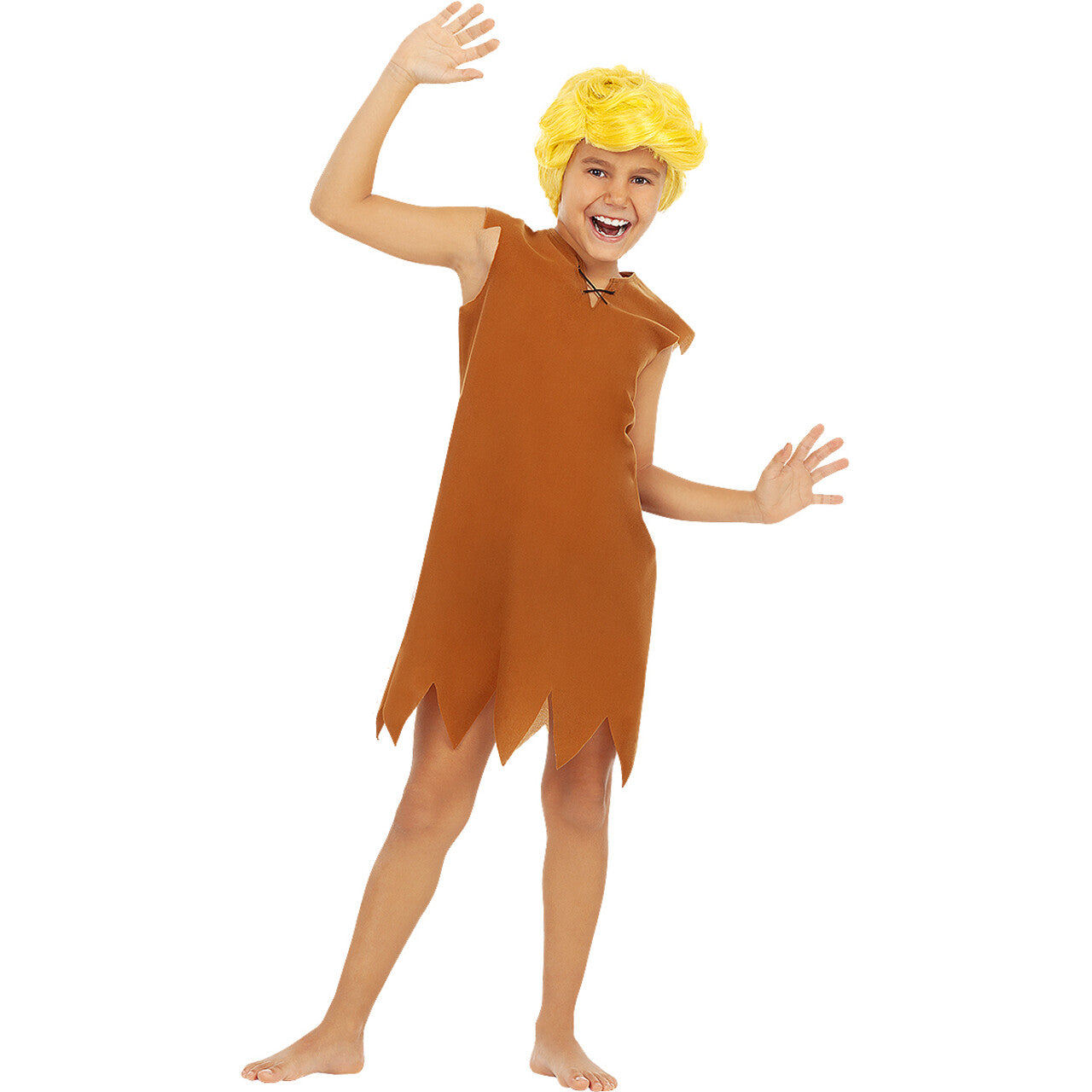 Op deze afbeelding zie je een Kostuums, van het merk Funidelia. Barney™ Rubble Flinstone™ Kind Jongen Kostuum