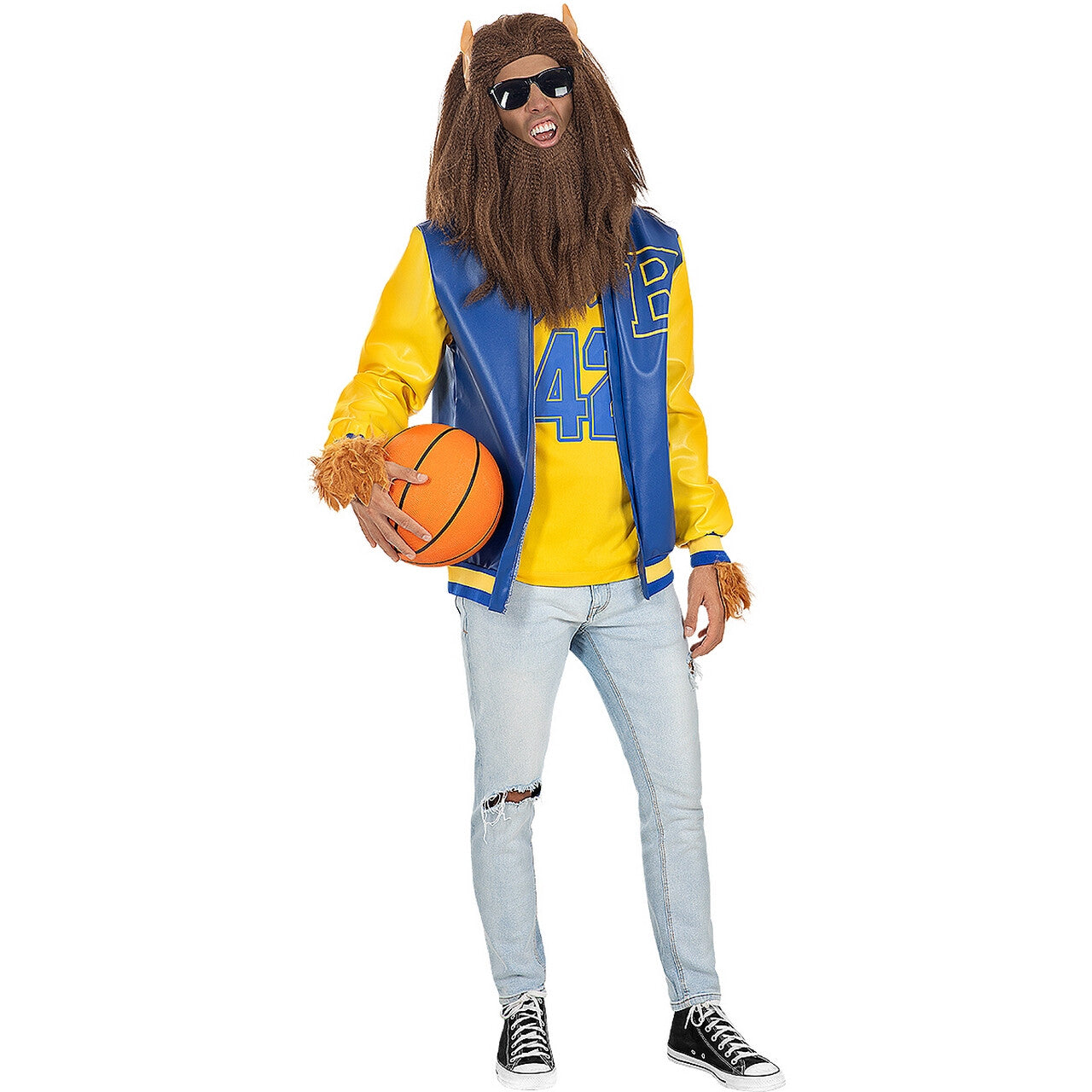 Op deze afbeelding zie je een Kostuums, van het merk Funidelia. Basketballende Tiener Weerwolf - Teen Wolf Man Kostuum