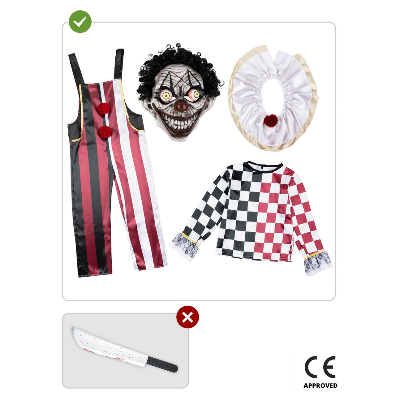 Op deze afbeelding zie je een Kostuums, van het merk Funidelia. Clown Bennie Grappig Kind Kostuum