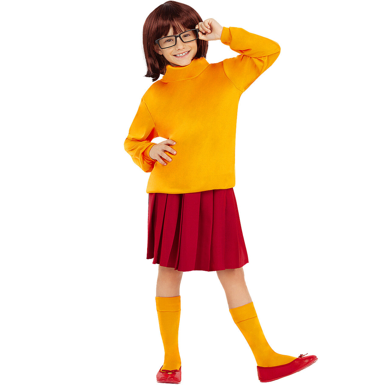 Op deze afbeelding zie je een Kostuums, van het merk Funidelia. Nerd Velma Scooby Doo Meisje Kostuum