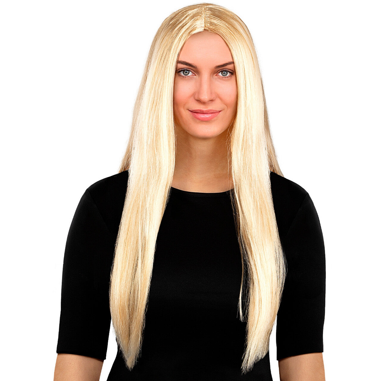 Op deze afbeelding zie je een Accessoires, van het merk Funidelia. Steil Lang Haar Blond Kimberly Pruik