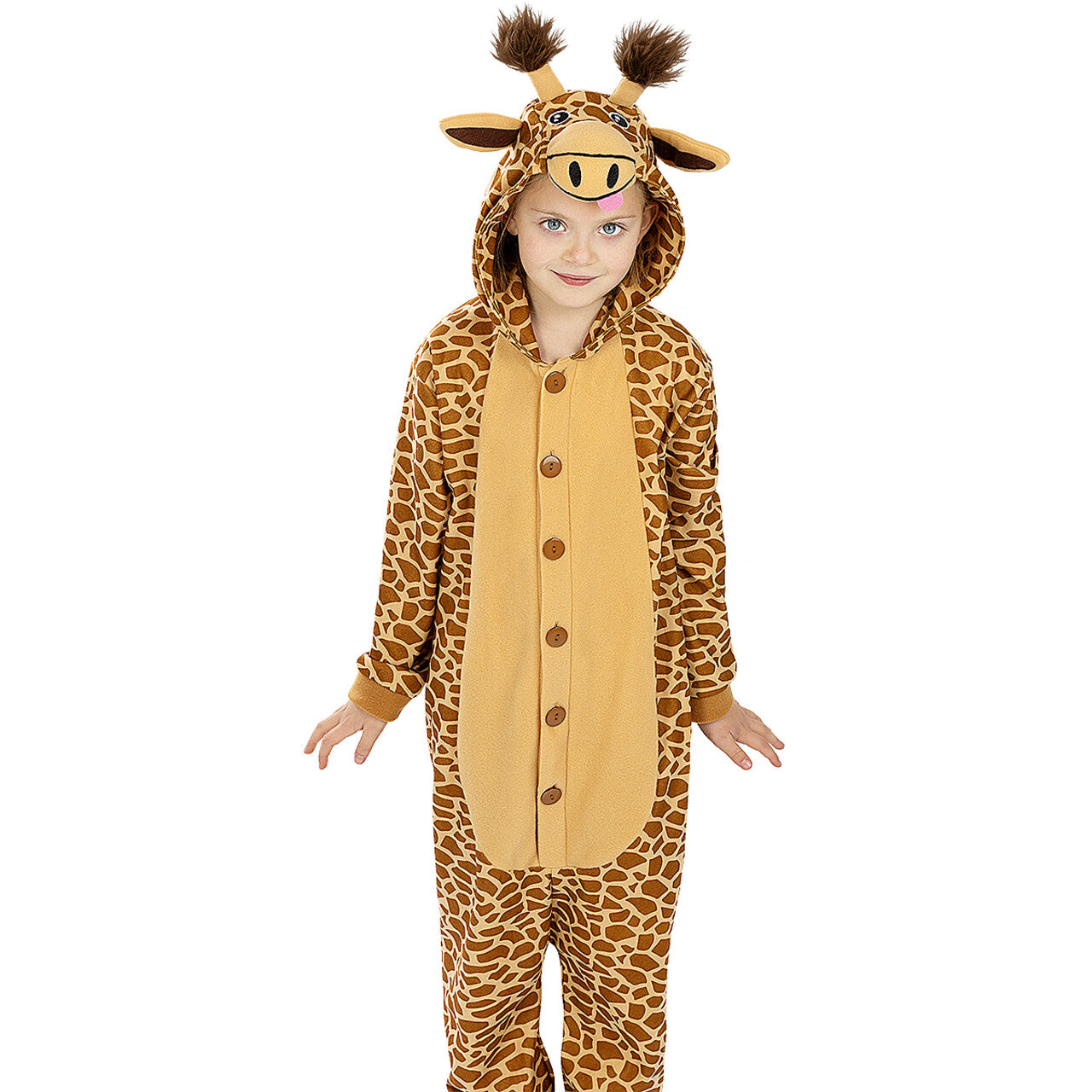 Op deze afbeelding zie je een Kostuums, van het merk Funidelia. Gerhard De Vriendelijke Giraffe Kind Kostuum