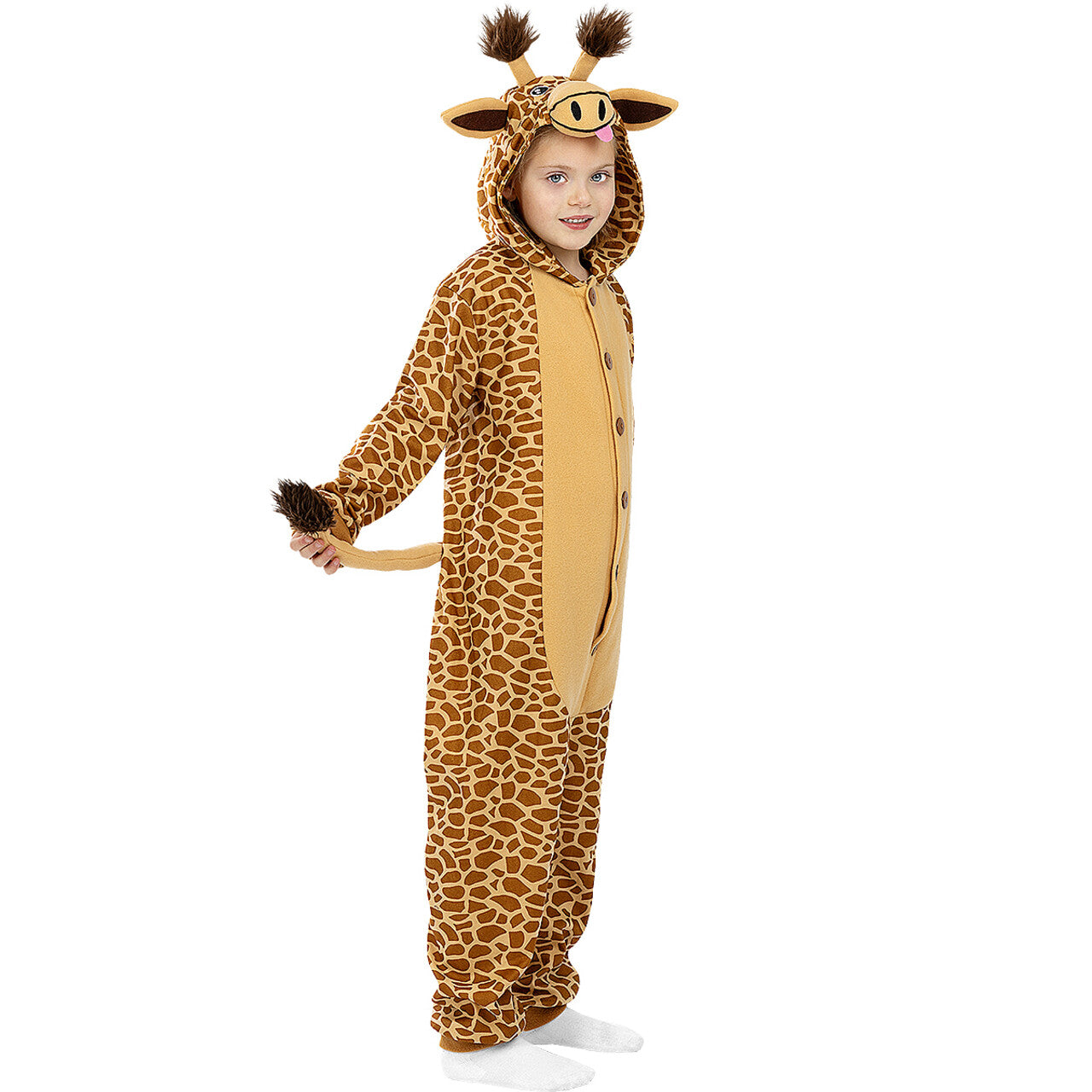 Op deze afbeelding zie je een Kostuums, van het merk Funidelia. Gerhard De Vriendelijke Giraffe Kind Kostuum