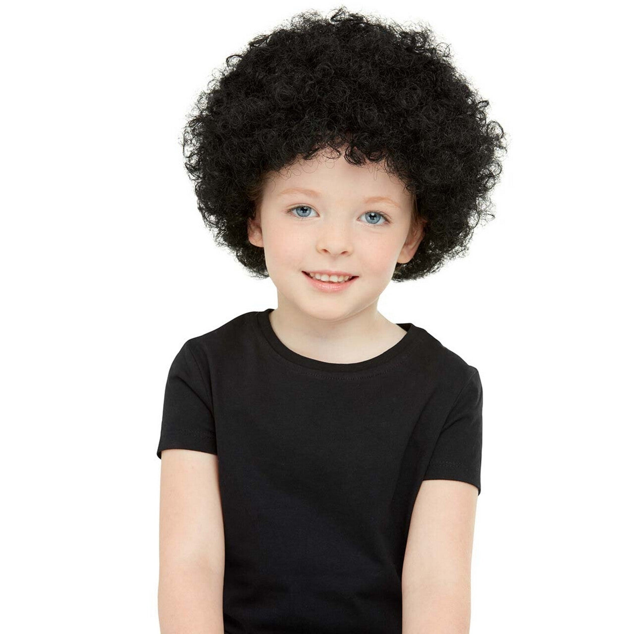 Op deze afbeelding zie je een Accessoires, van het merk Funidelia. Jaren 70 Jackson Krullenpruik Kind