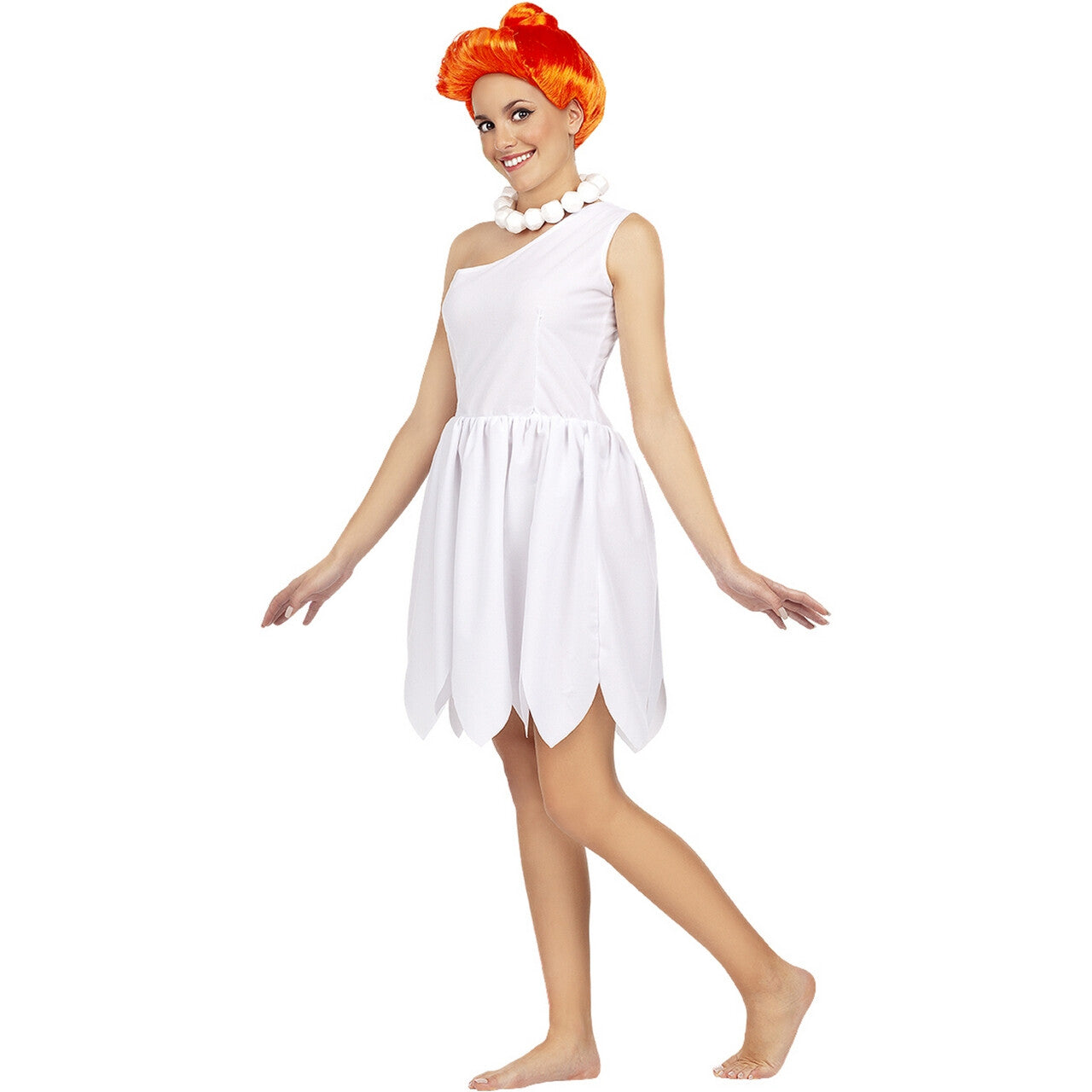 Op deze afbeelding zie je een Kostuums, van het merk Funidelia. Holbewoonster Wilma Flintstone™ Vrouw Kostuum