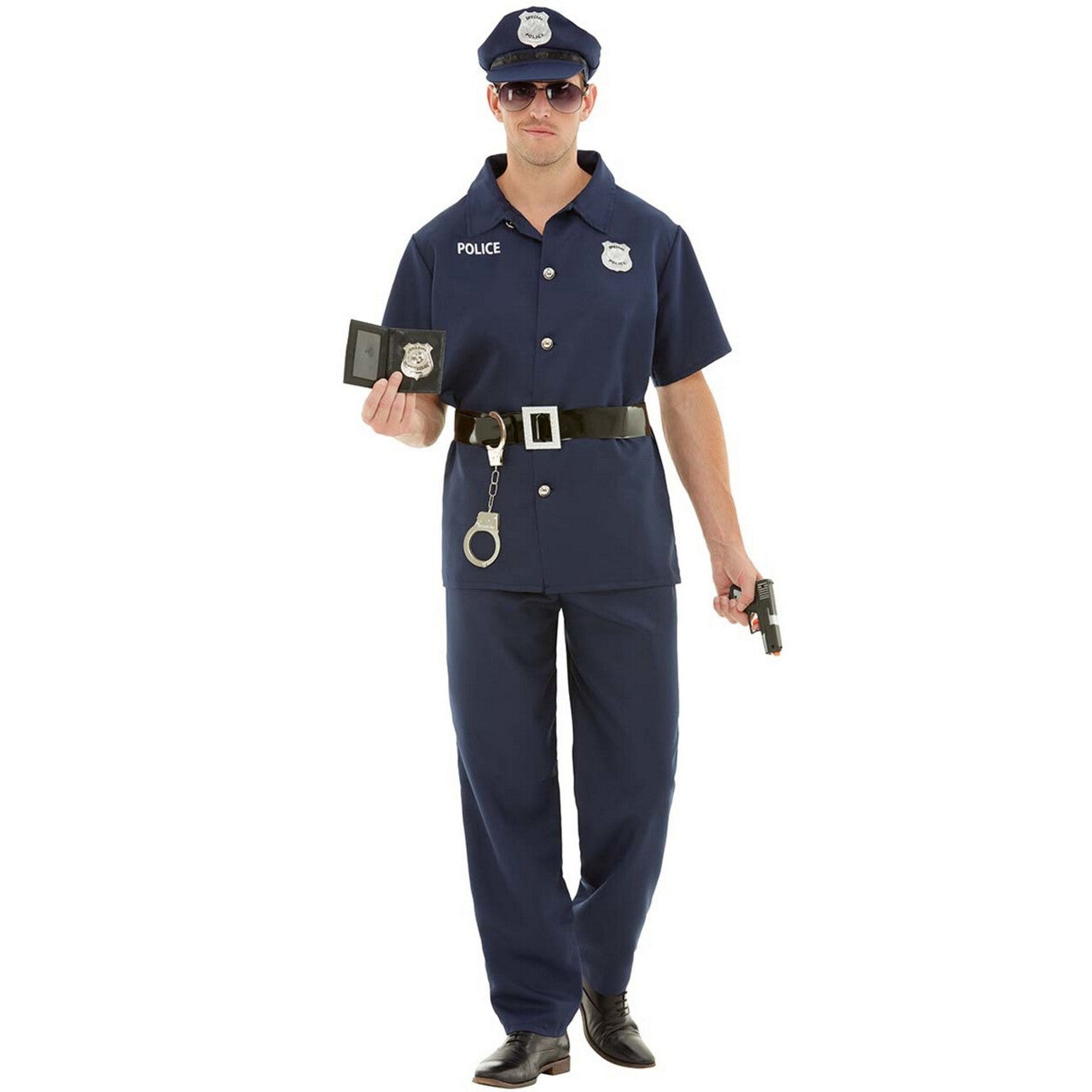 Op deze afbeelding zie je een Kostuums, van het merk Funidelia. License And Registration Please Police Man Kostuum