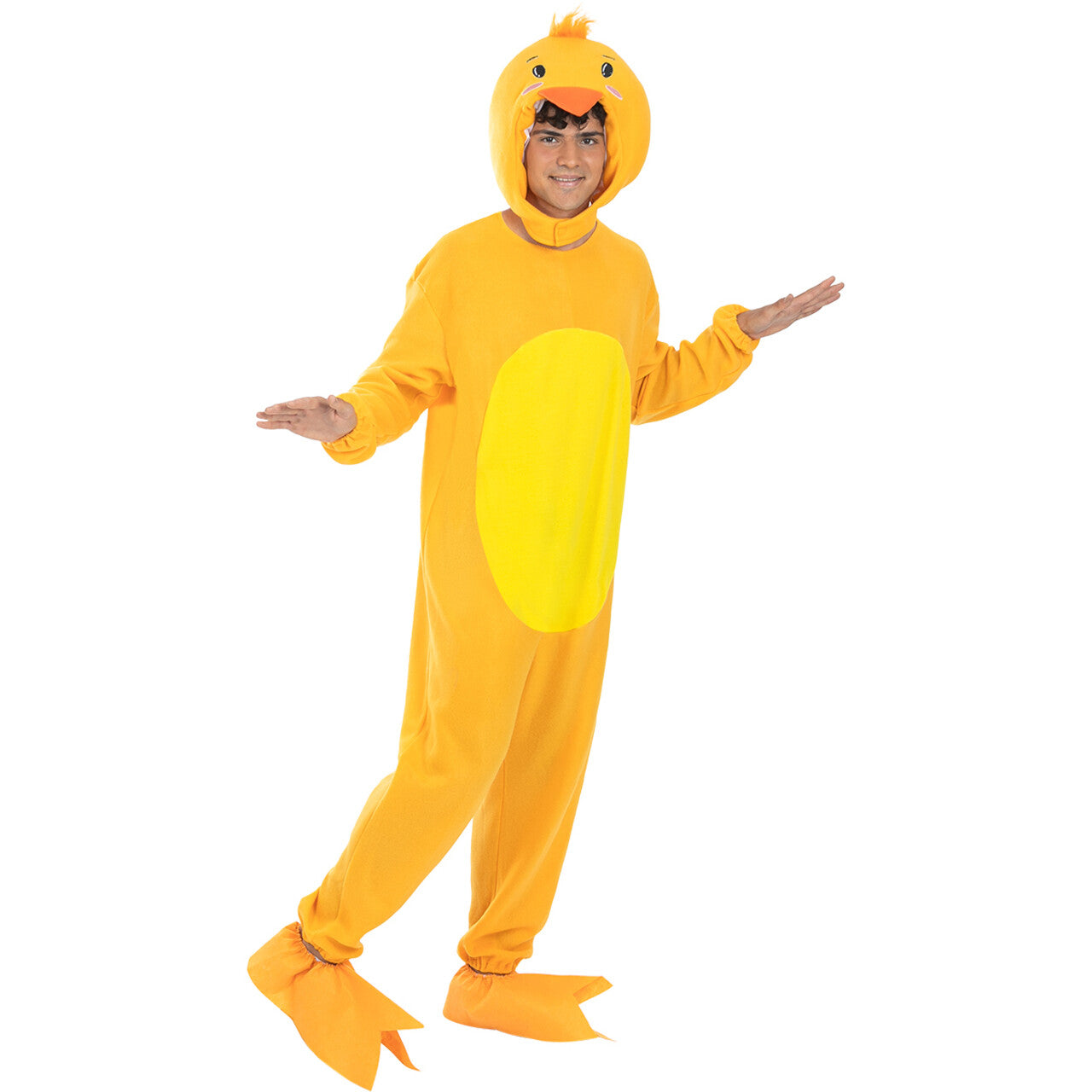 Op deze afbeelding zie je een Kostuums, van het merk Funidelia. Geel Kuiken Onesie Kostuum