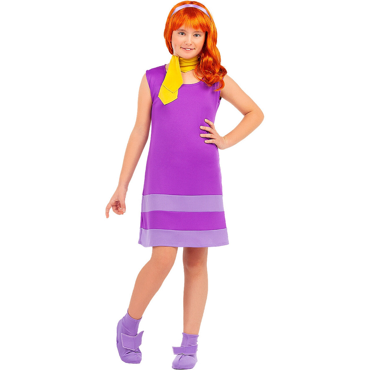 Op deze afbeelding zie je een Kostuums, van het merk Funidelia. Daphne Scooby Doo™ Kind Meisje Kostuum