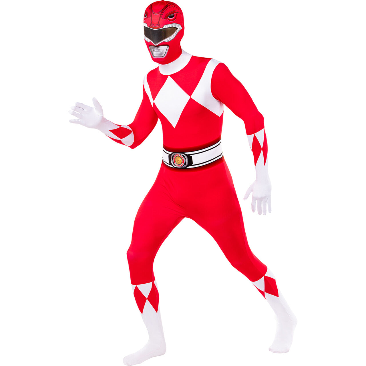 Op deze afbeelding zie je een Kostuums, van het merk Funidelia. Red Power Ranger™ - Second Skin Kostuum