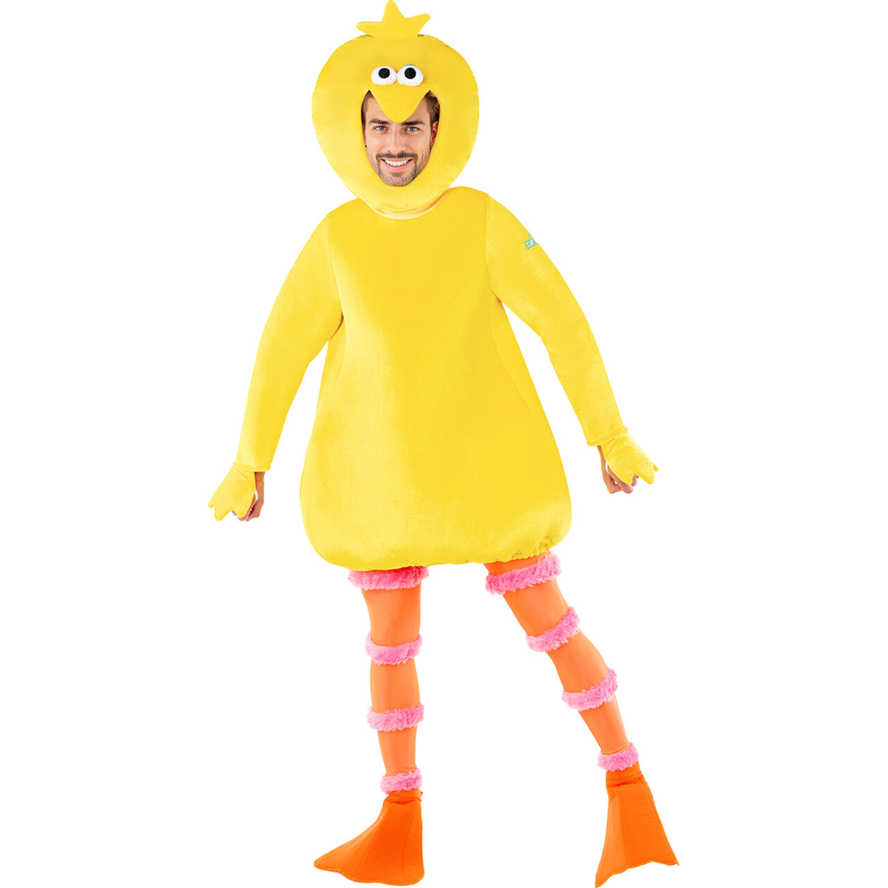 Op deze afbeelding zie je een Kostuums, van het merk Funidelia. Pino Pak (Geel - Big Bird) - Sesamstraat™