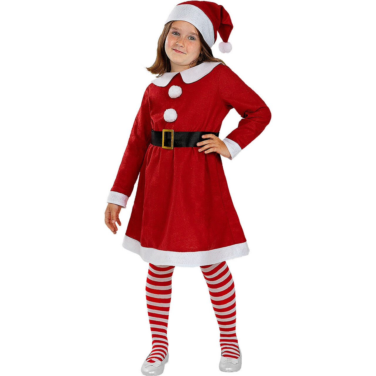 Op deze afbeelding zie je een Kostuums, van het merk Funidelia. Little Miss Santa Claus Meisje Kostuum