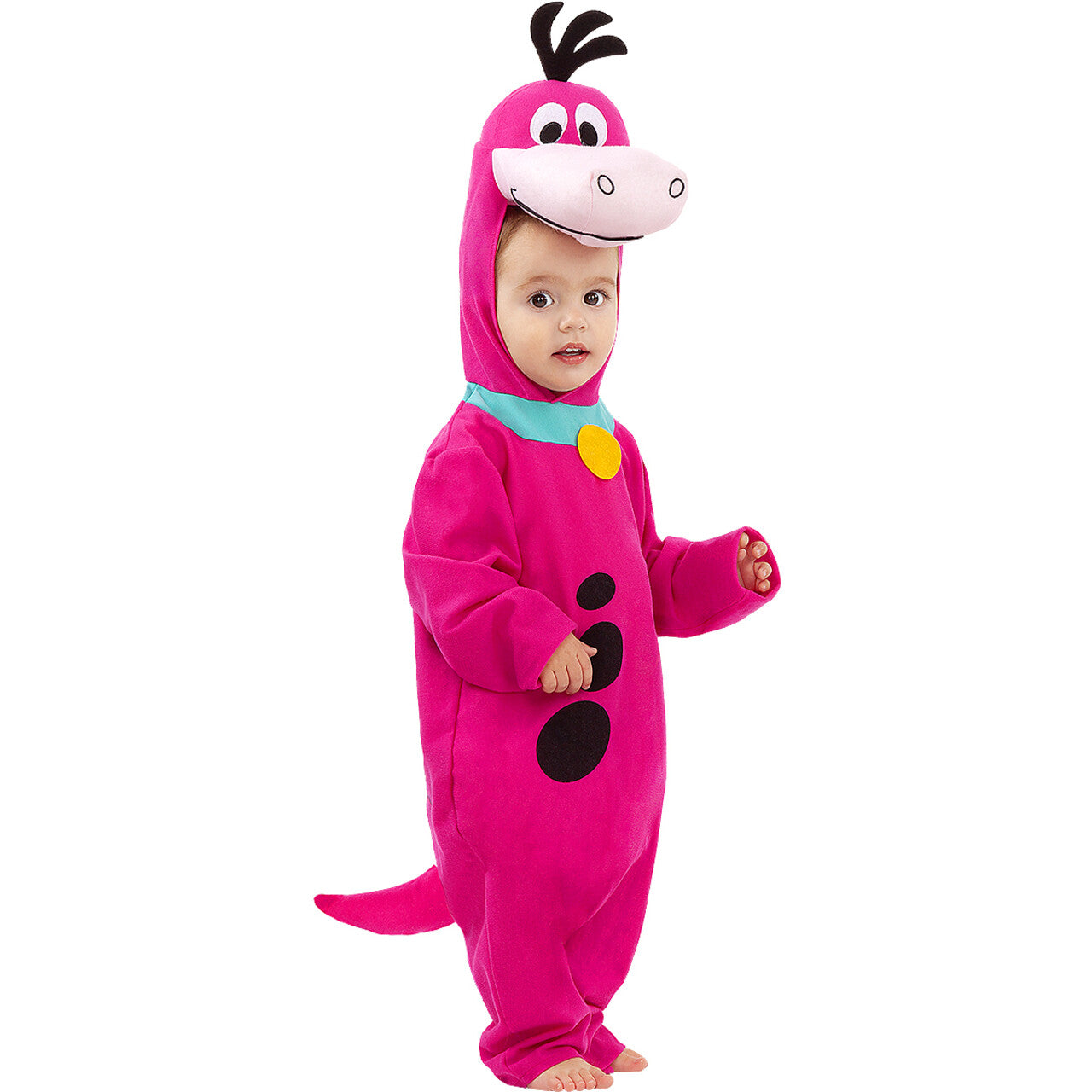 Op deze afbeelding zie je een Kostuums, van het merk Funidelia. Roze Huisdino Dino Flintstone Kind Kostuum