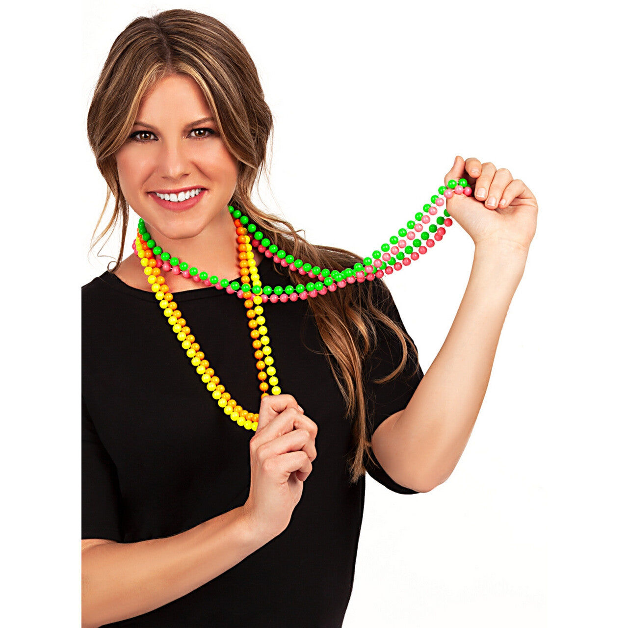 Op deze afbeelding zie je een Accessoires, van het merk Funidelia. Neon Kralen Ketting 4 Stuks Multicolor