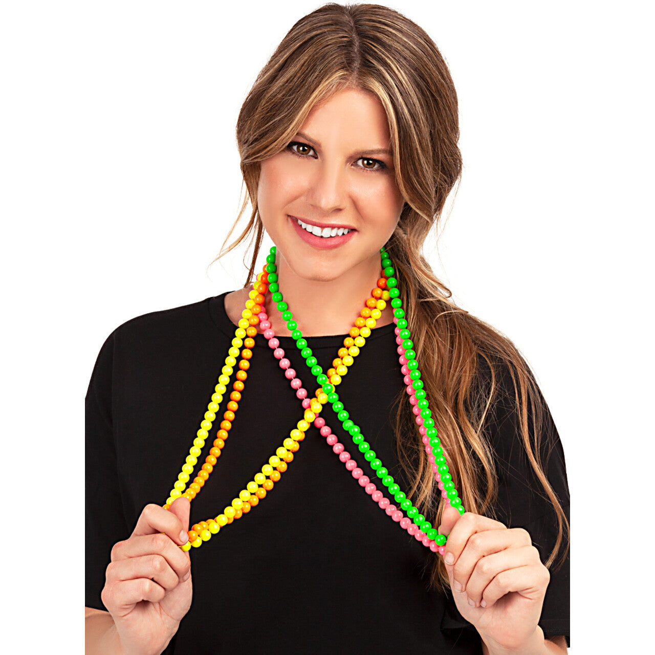 Op deze afbeelding zie je een Accessoires, van het merk Funidelia. Neon Kralen Ketting 4 Stuks Multicolor