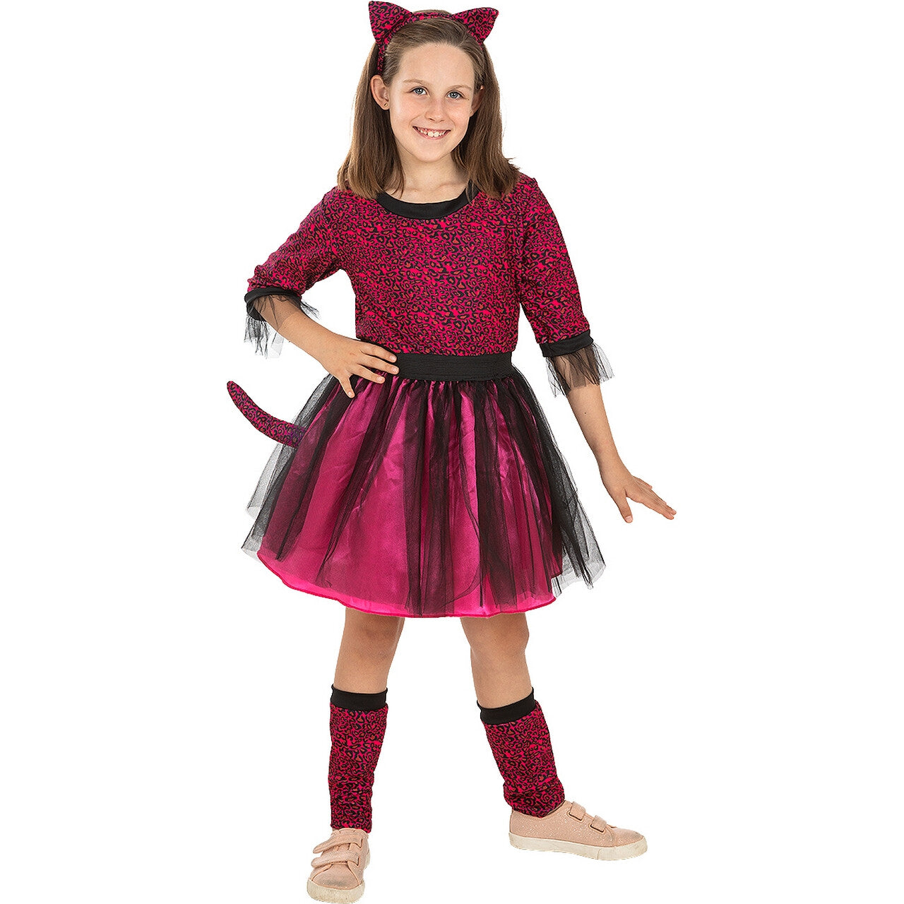 Op deze afbeelding zie je een Kostuums, van het merk Funidelia. Schattige Roze Luipaard Jurkje Meisje