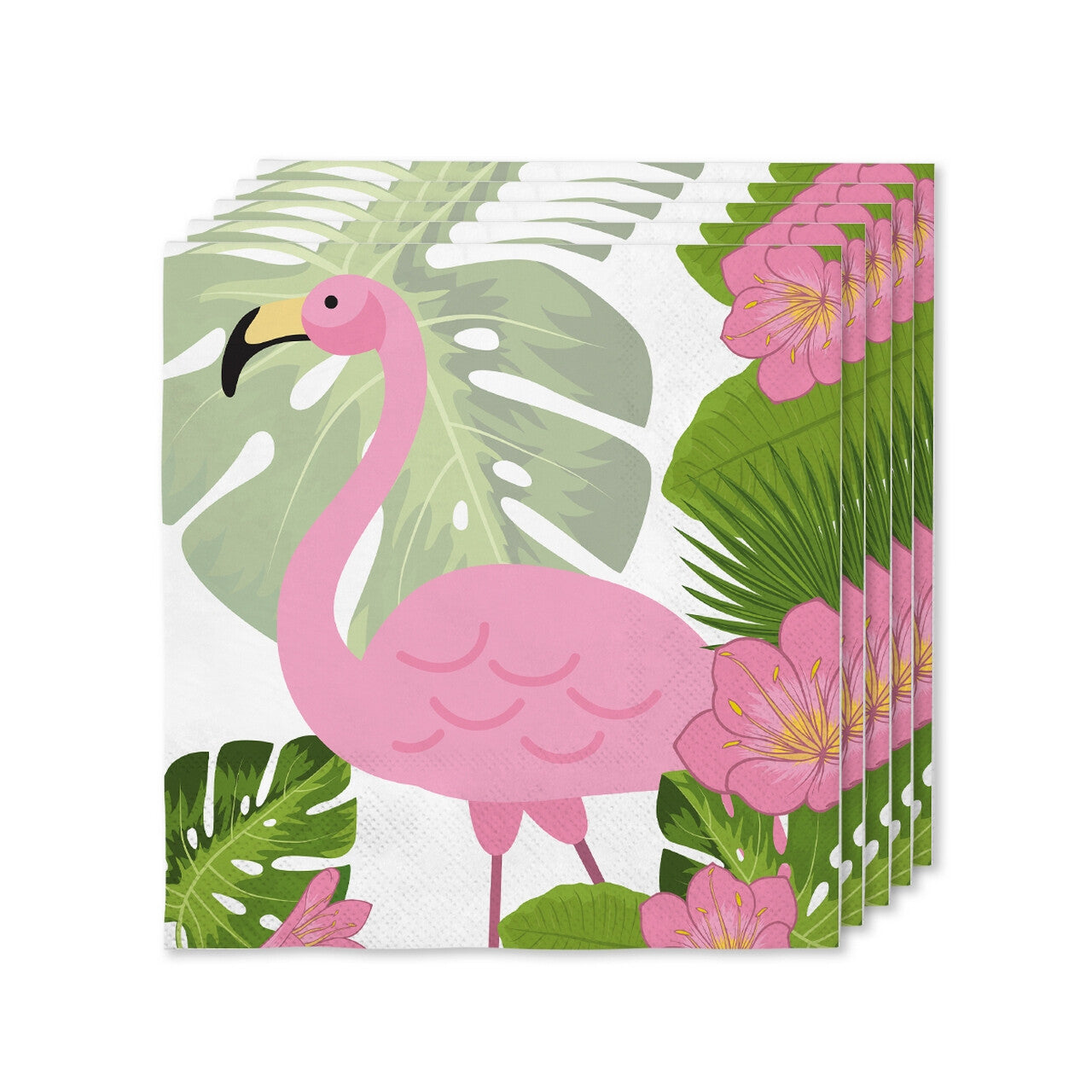 Op deze afbeelding zie je een Decoratie, van het merk Funidelia. 16 Servetten 33x33cm Tropische Flamingos