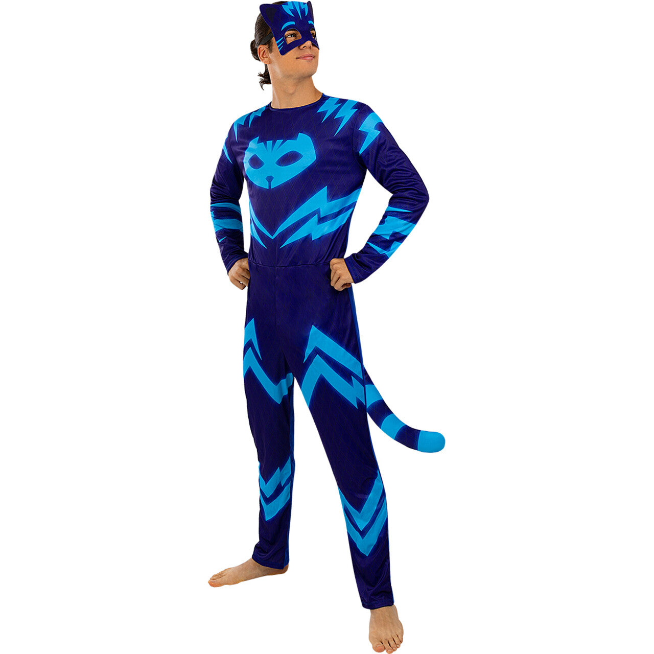 Op deze afbeelding zie je een Kostuums, van het merk Funidelia. Catboy In Pyama Held Man Kostuum