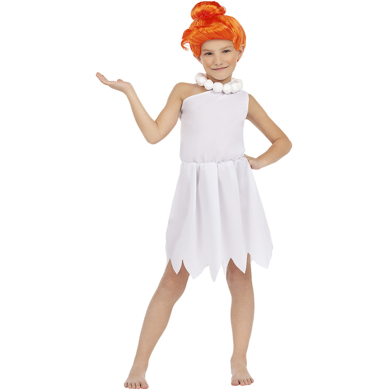 Op deze afbeelding zie je een Kostuums, van het merk Funidelia. Wilma Flintstone In Haar Jonge Oerjaren Meisje Kostuum