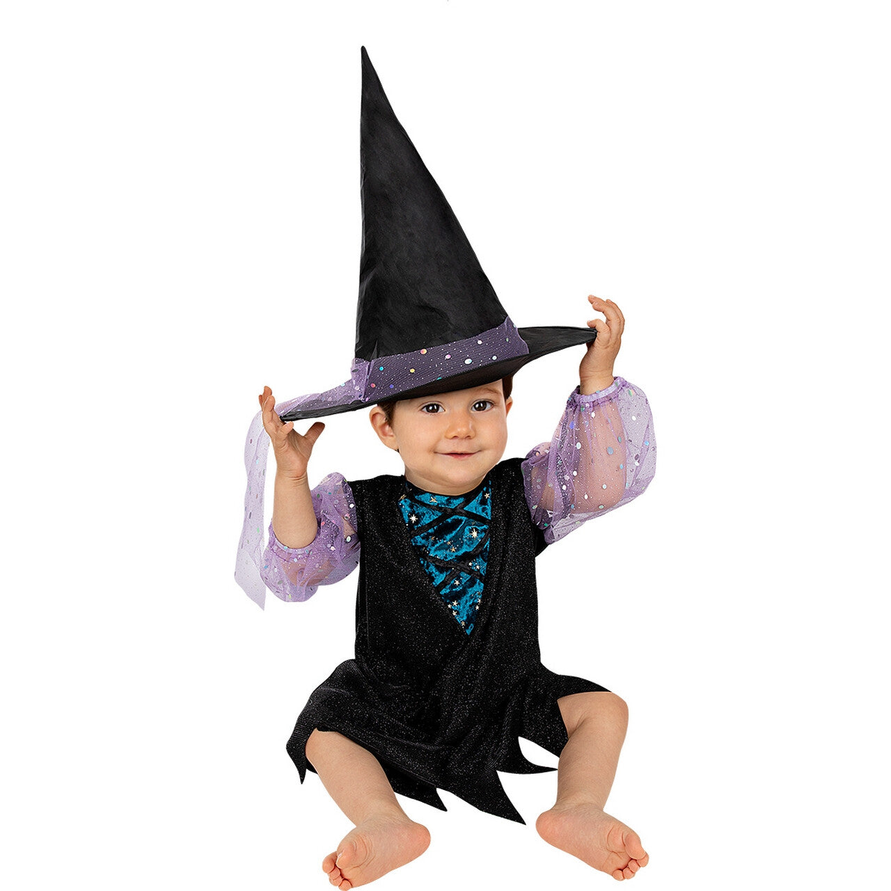 Op deze afbeelding zie je een Kostuums, van het merk Funidelia. Cute Baby Heksje Meisje Kostuum