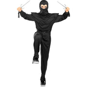 Op deze afbeelding zie je een Kostuums, van het merk Funidelia. Japanse Krijger Black Ninja Man Kostuum