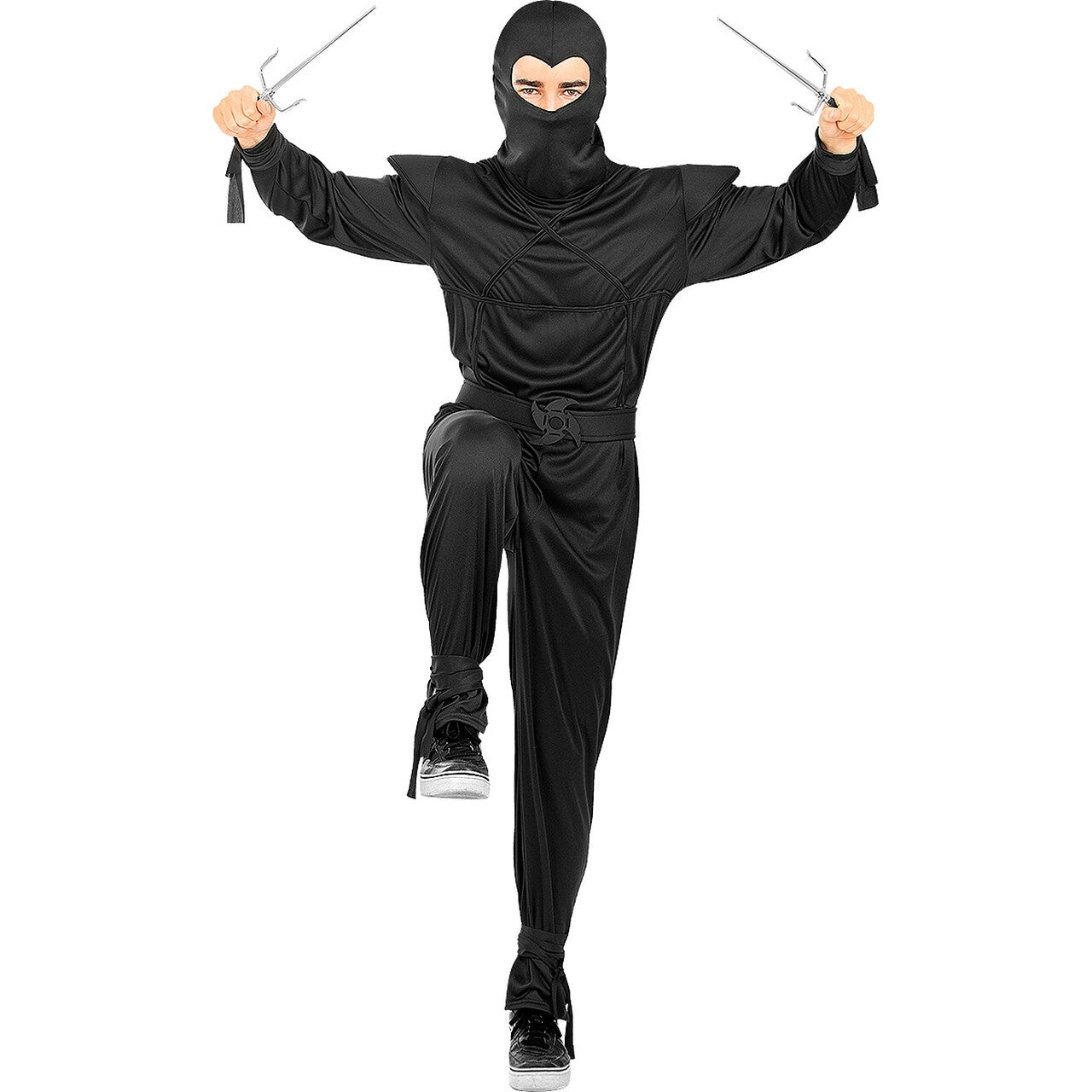 Op deze afbeelding zie je een Kostuums, van het merk Funidelia. Japanse Krijger Black Ninja Man Kostuum