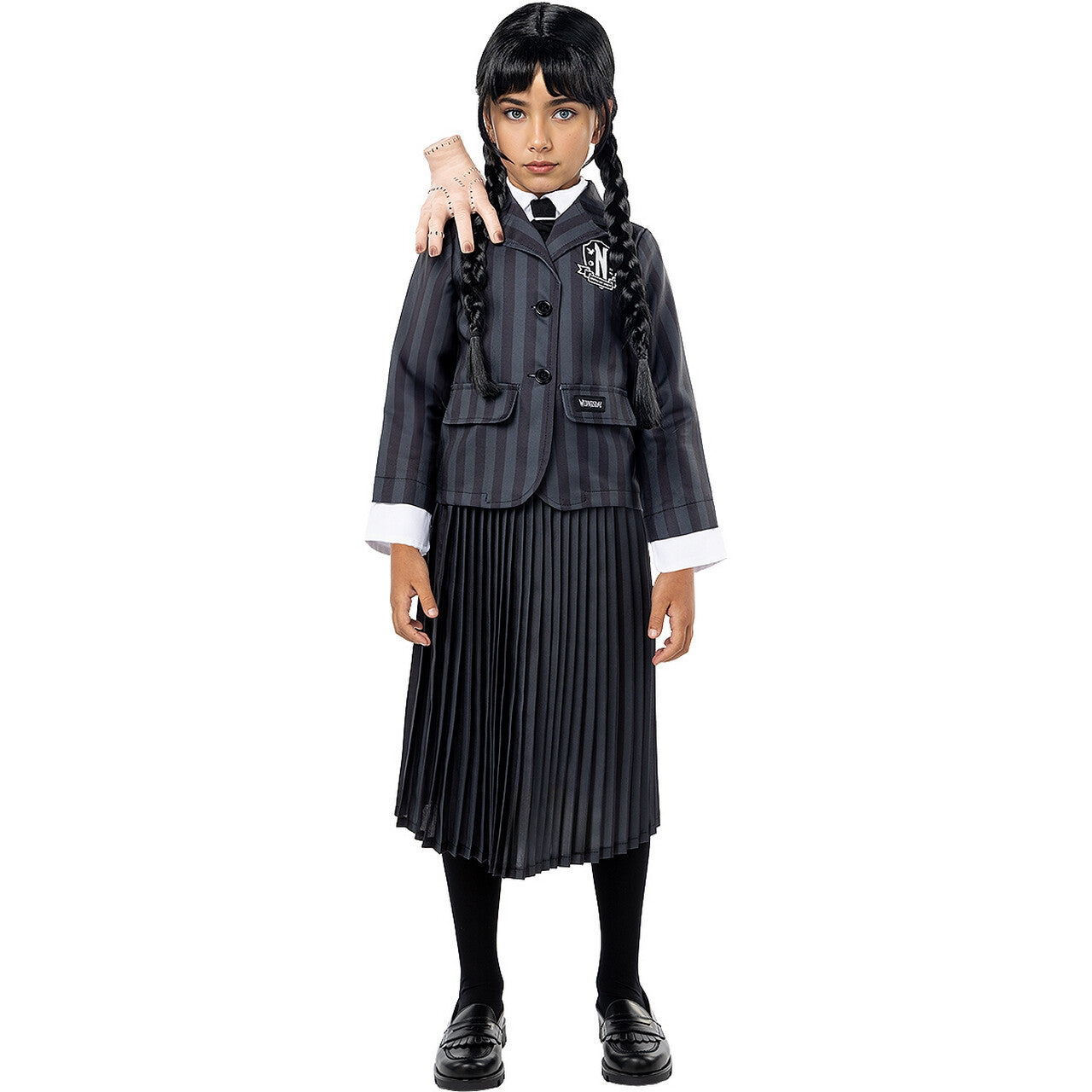 Op deze afbeelding zie je een Kostuums, van het merk Funidelia. Wednesday™ Addams Uniform Costume For Girl Meisje Kostuum