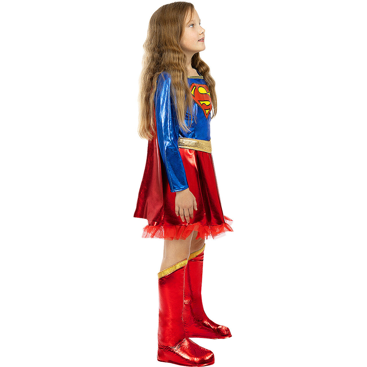 Op deze afbeelding zie je een Kostuums, van het merk Funidelia. Deluxe Superduper Girl Kind Meisje Kostuum