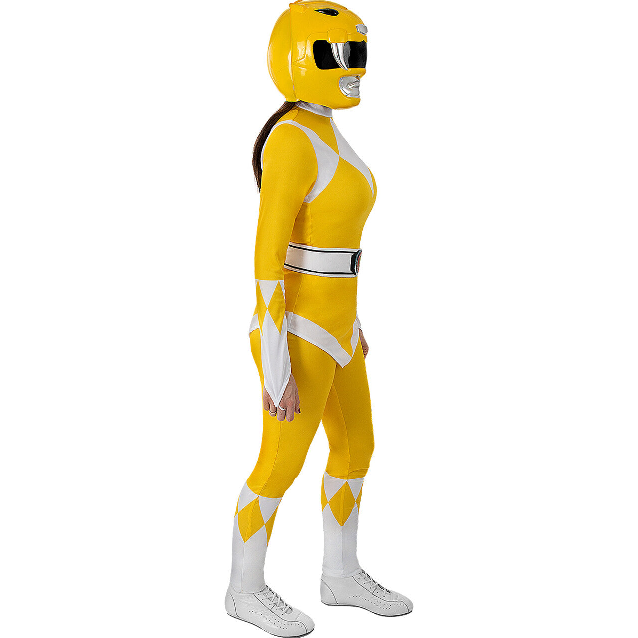 Op deze afbeelding zie je een Accessoires, van het merk Funidelia. Sabeltand Gele Power Ranger Helm