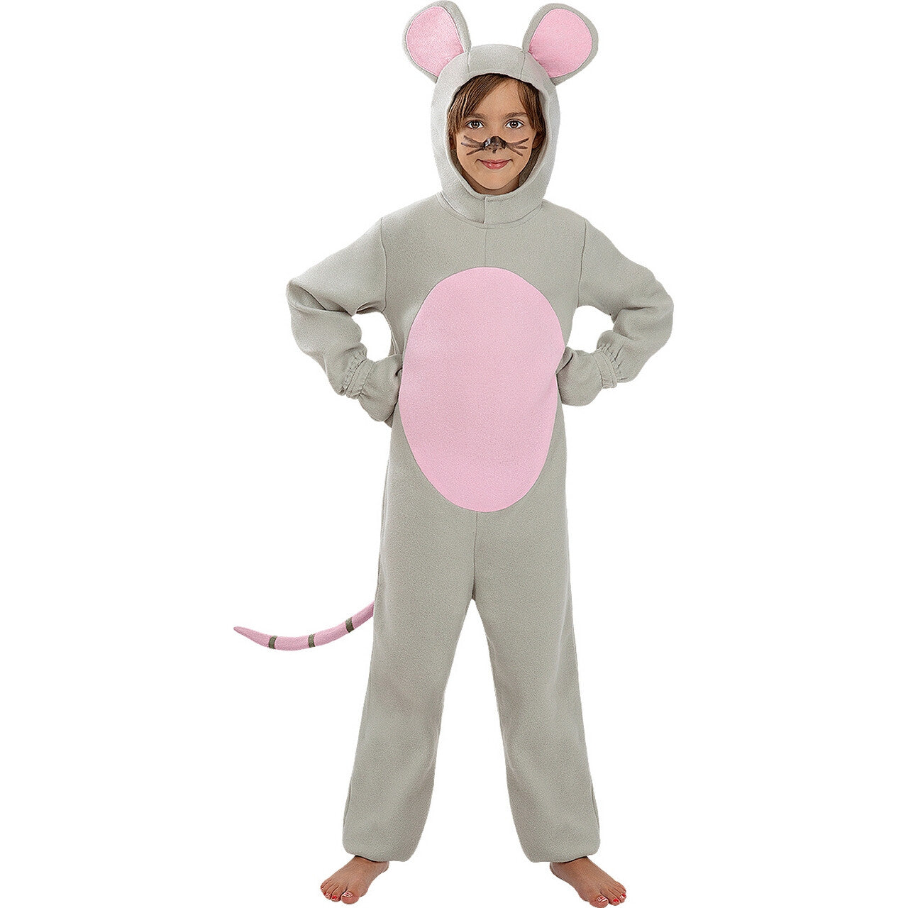 Op deze afbeelding zie je een Kostuums, van het merk Funidelia. Grijze Muis In Het Huis Onesie Kind Kostuum