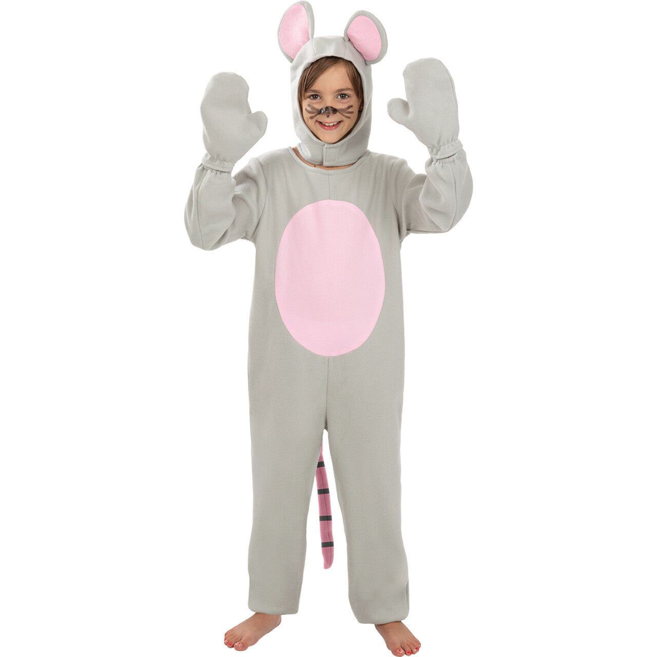 Op deze afbeelding zie je een Kostuums, van het merk Funidelia. Grijze Muis In Het Huis Onesie Kind Kostuum