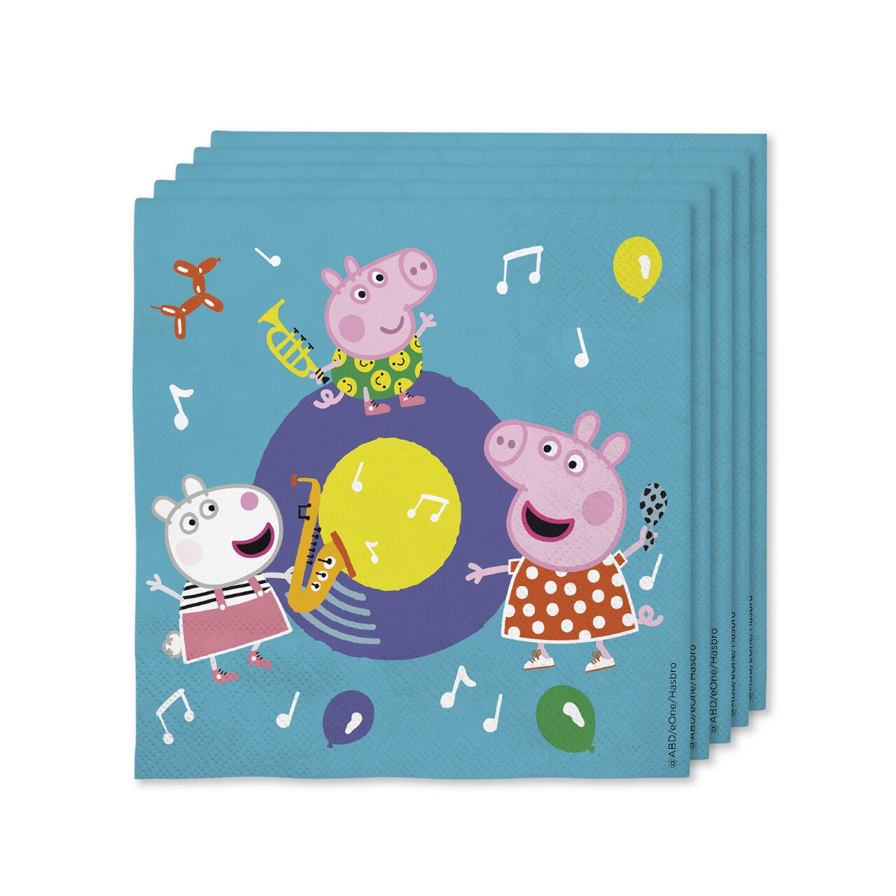 Op deze afbeelding zie je een Decoratie, van het merk Funidelia. 16 Peppa Pig Servetten, 33 X 33cm