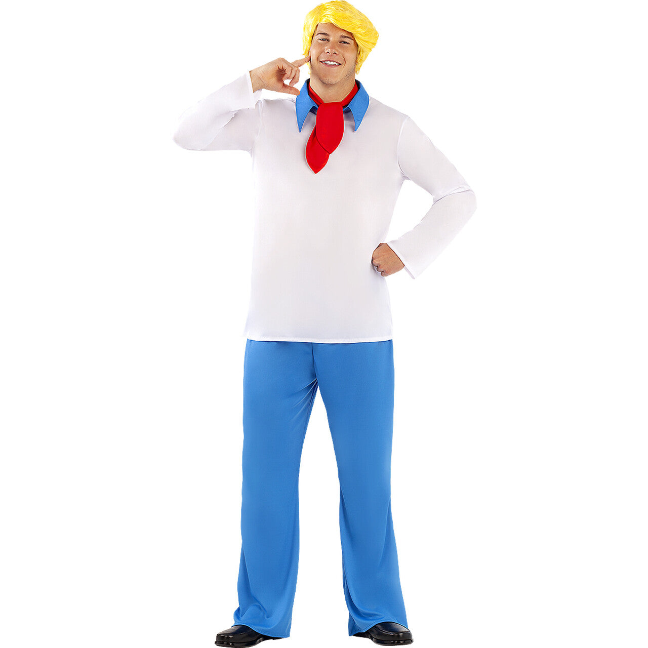 Op deze afbeelding zie je een Kostuums, van het merk Funidelia. Fred Scooby Doo Man Kostuum