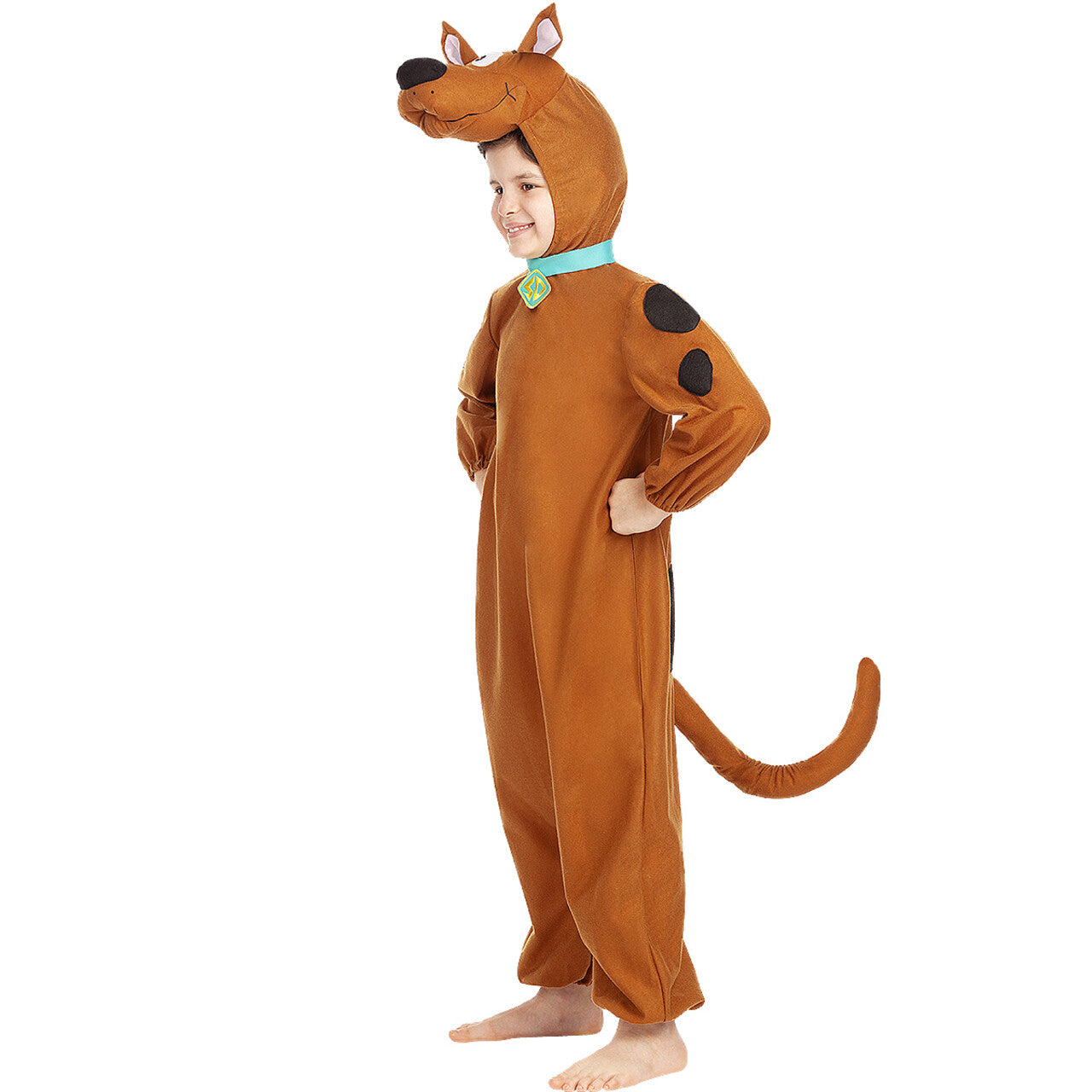 Op deze afbeelding zie je een Kostuums, van het merk Funidelia. Scooby Doo Onesie Met Staart Kind Kostuum