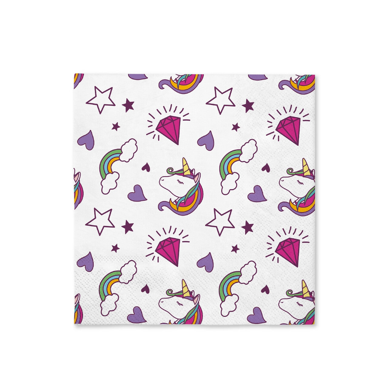 Op deze afbeelding zie je een Decoratie, van het merk Funidelia. 16 Fantasie Eenhoorn Servetten 33x33cm