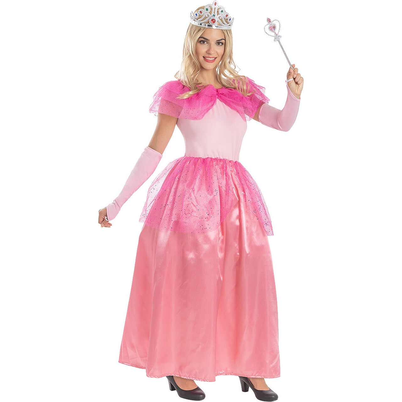 Op deze afbeelding zie je een Kostuums, van het merk Funidelia. Knetterroze Prinsessenjurk Vrouw