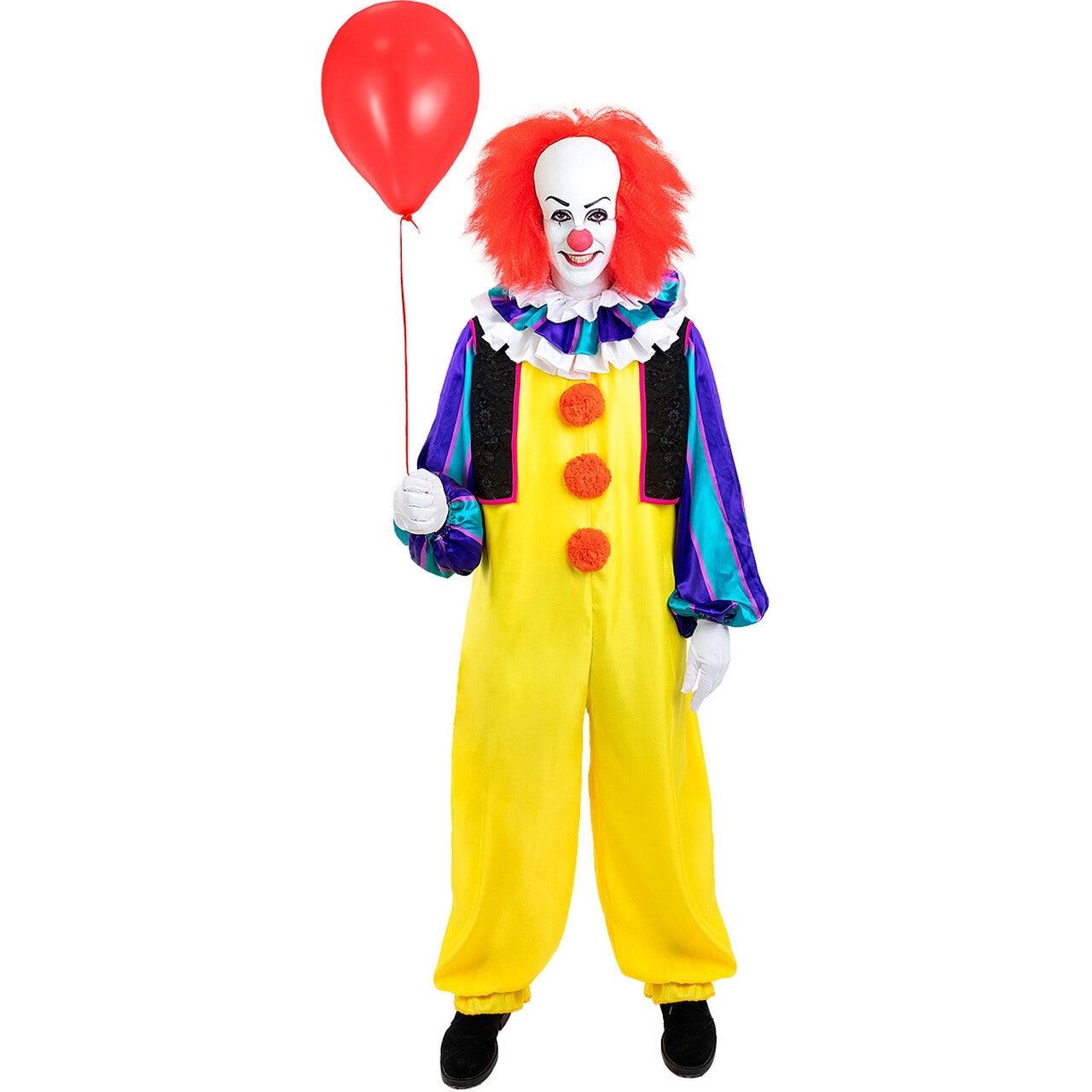 Op deze afbeelding zie je een Kostuums, van het merk Funidelia. Kleurige Pennywise Balloonparty Man Kostuum