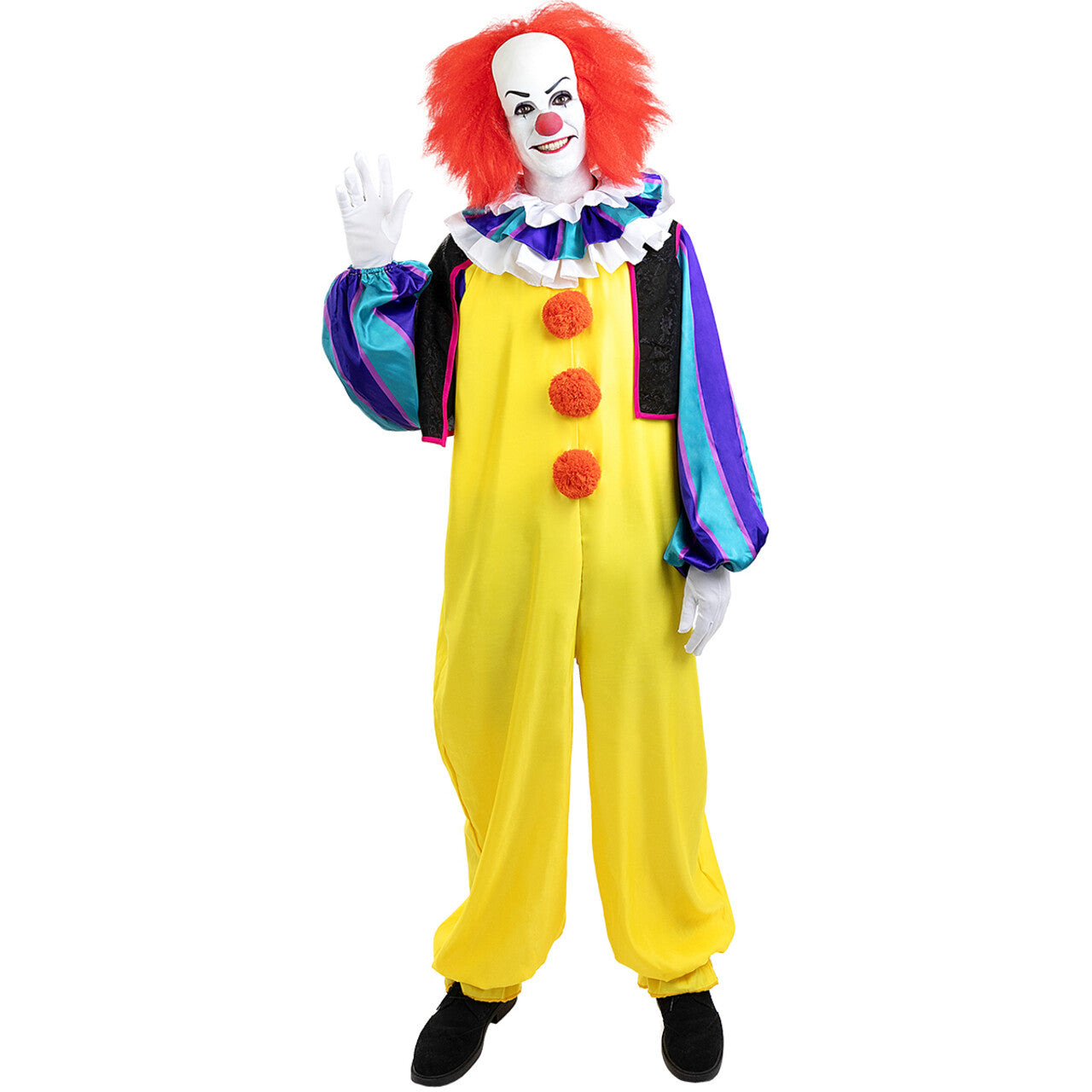 Op deze afbeelding zie je een Kostuums, van het merk Funidelia. Kleurige Pennywise Balloonparty Man Kostuum