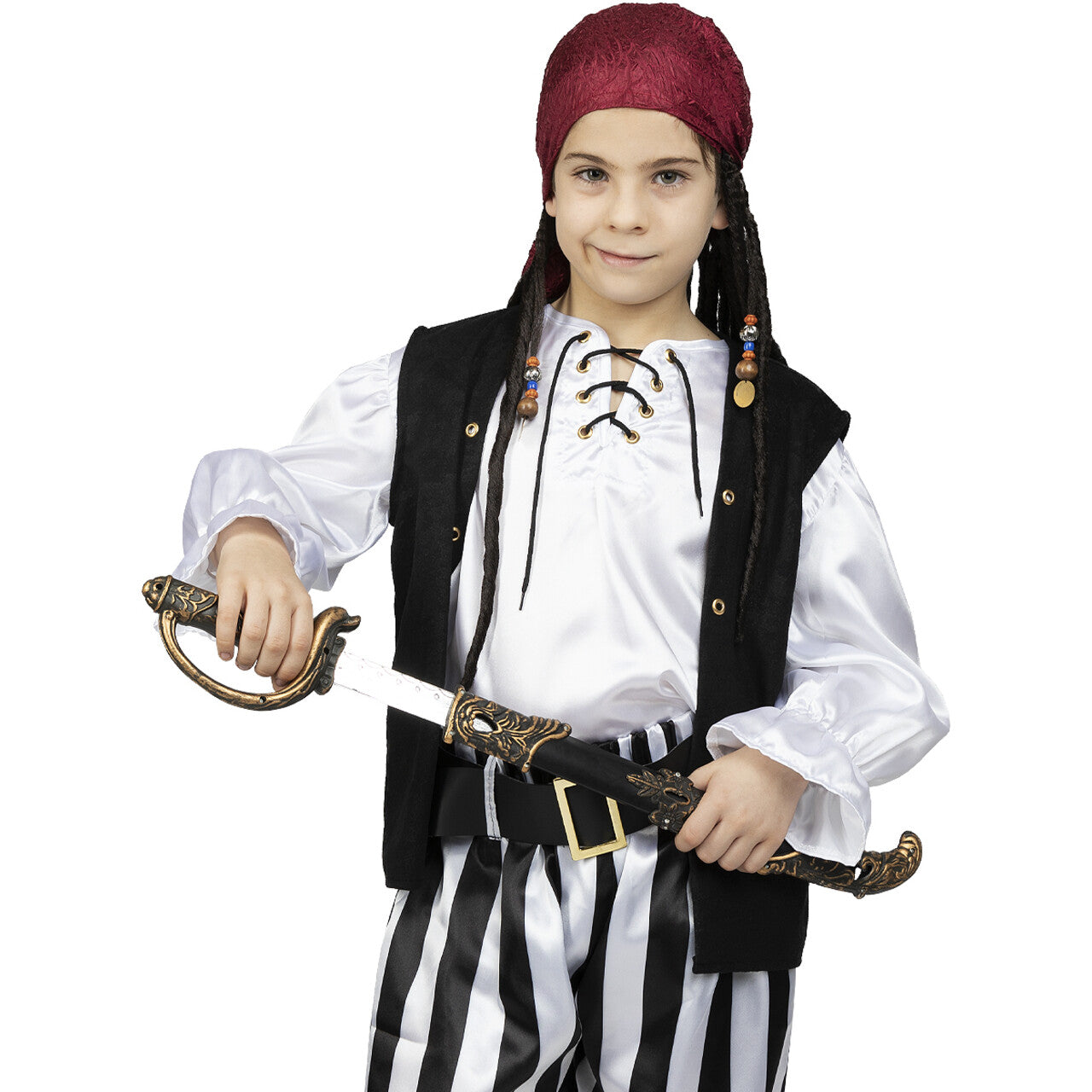 Op deze afbeelding zie je een Accessoires, van het merk Funidelia. Versierd Piraten Zwaard Met Schede 52 Centimeter